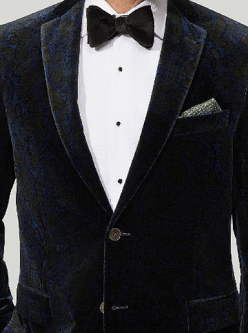 Blue Paisley Velvet Jacket