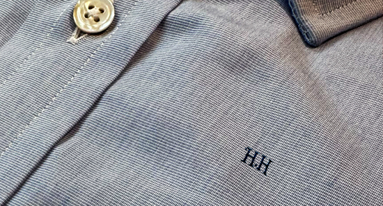 Monogrammed shirt with Harvie and Hudson initials