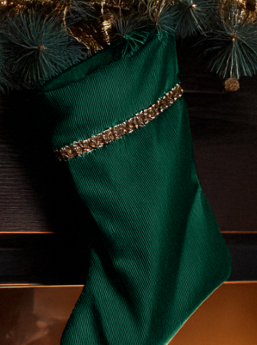 green christmas stocking