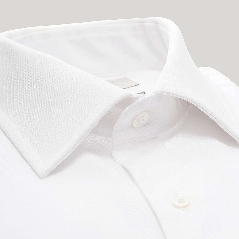 WHITE MARCELLA DOUBLE CUFF DRESS SHIRT