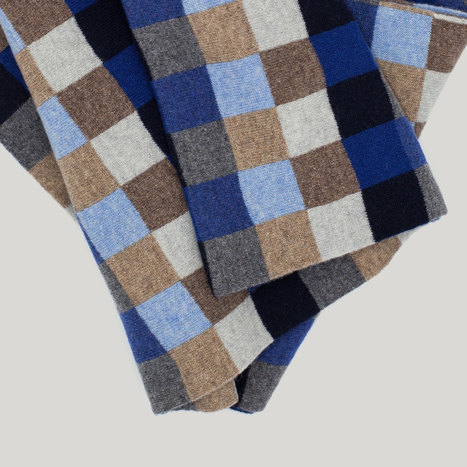 Blue Checkboard Scarf