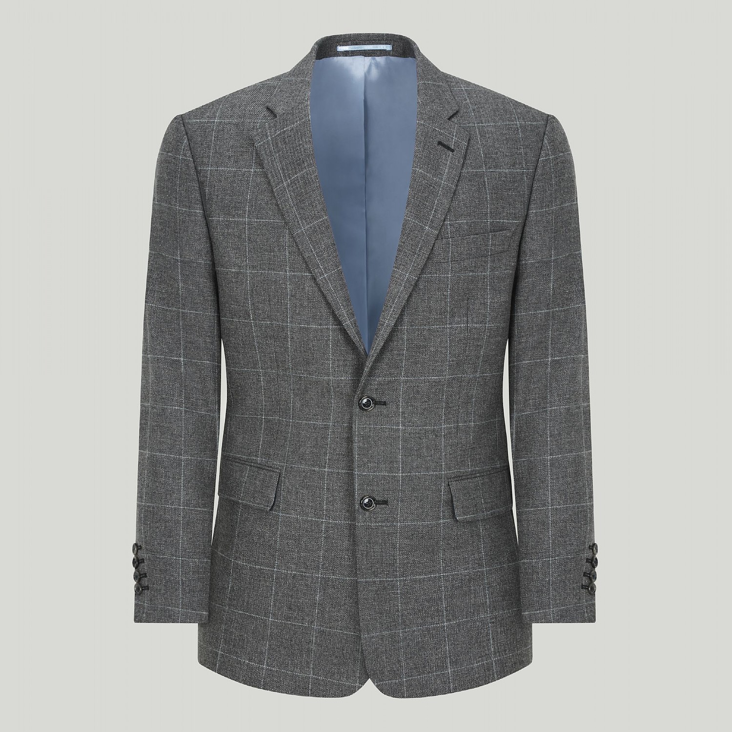 GREY CHECK WOOL AND COTTON JACKET