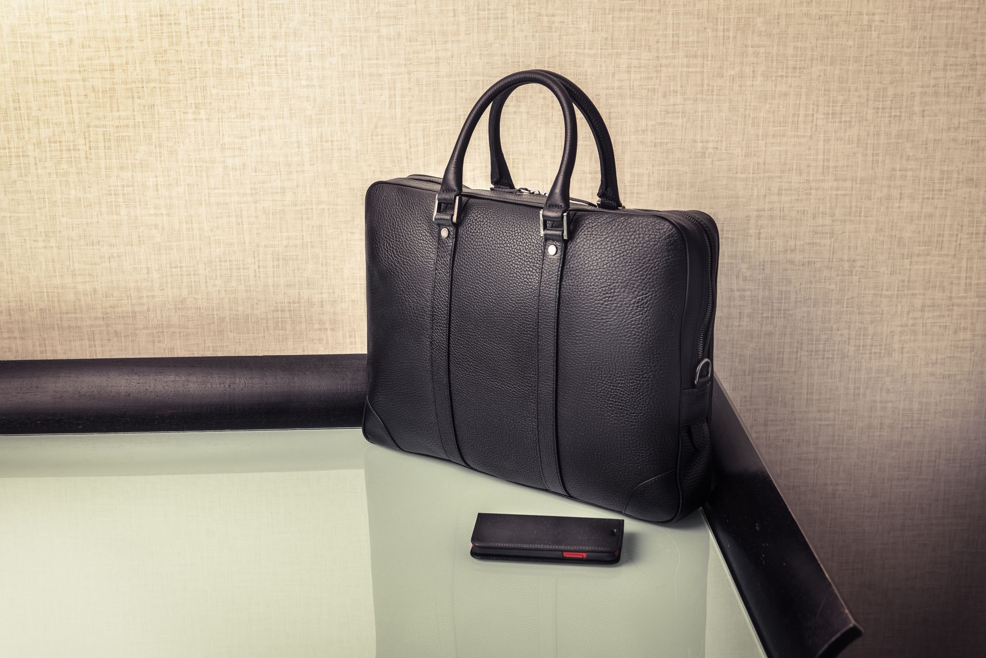 Black Leather Laptop Bag