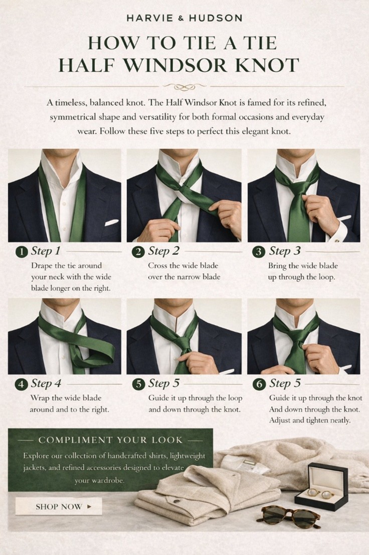 Half Windsor tie knot