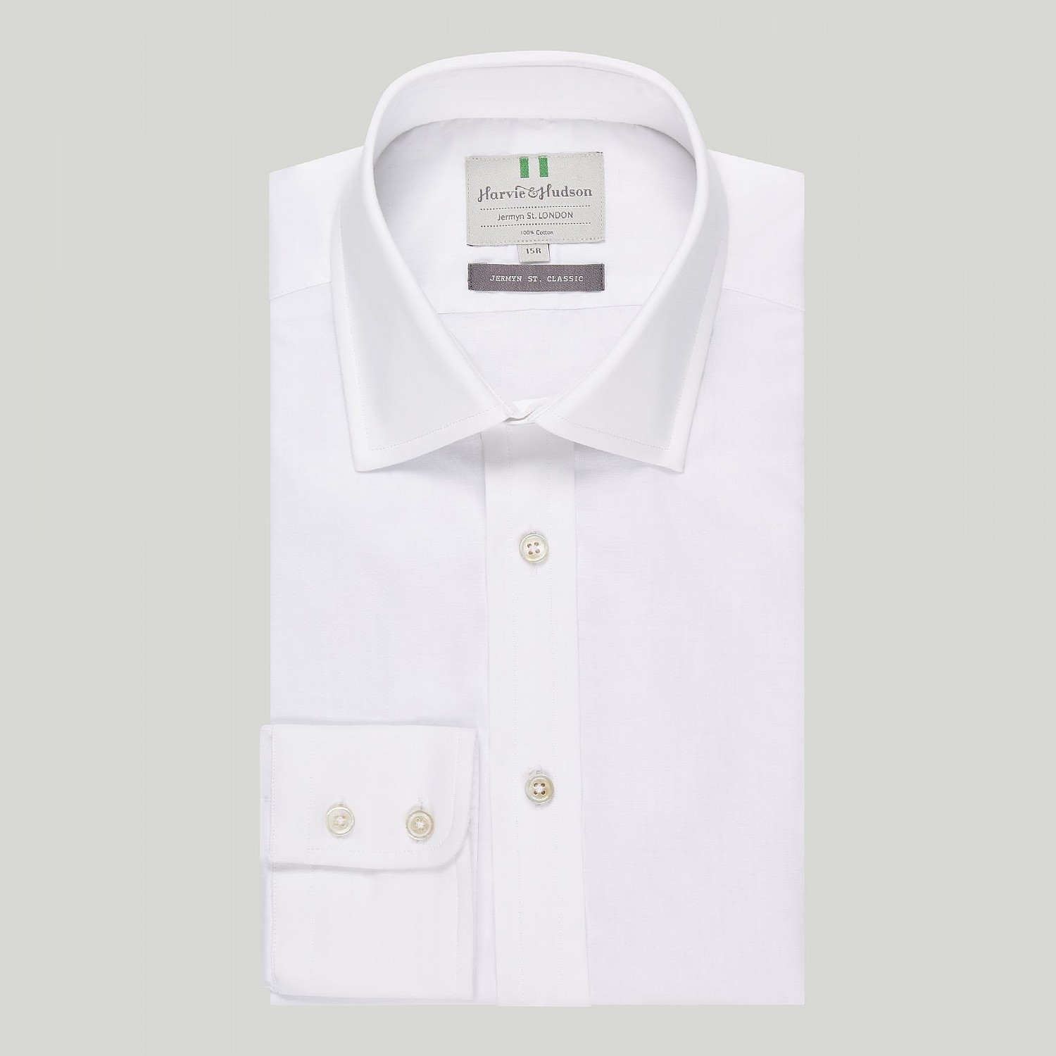 White Batiste Button Cuff Classic Shirt