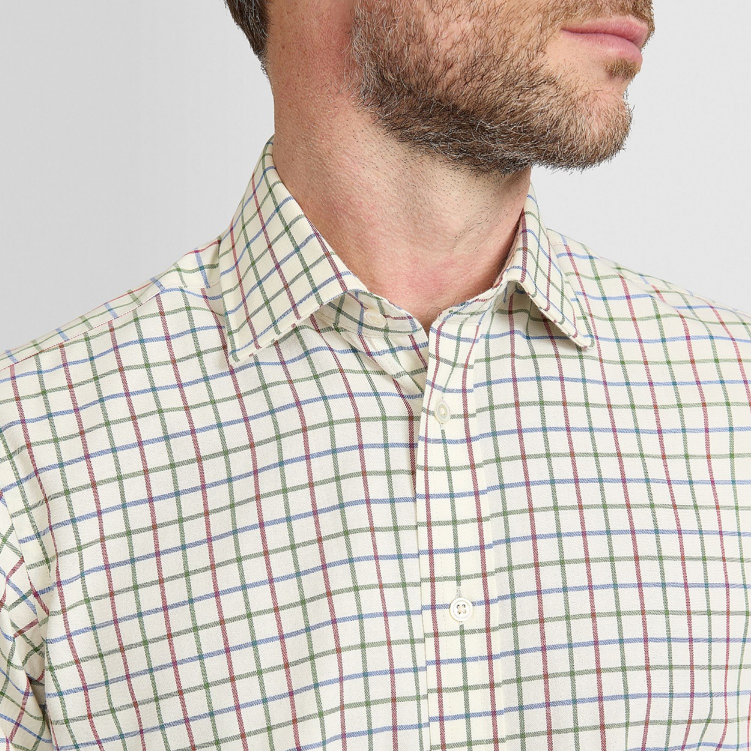 Green check shirt for smart casual dressing
