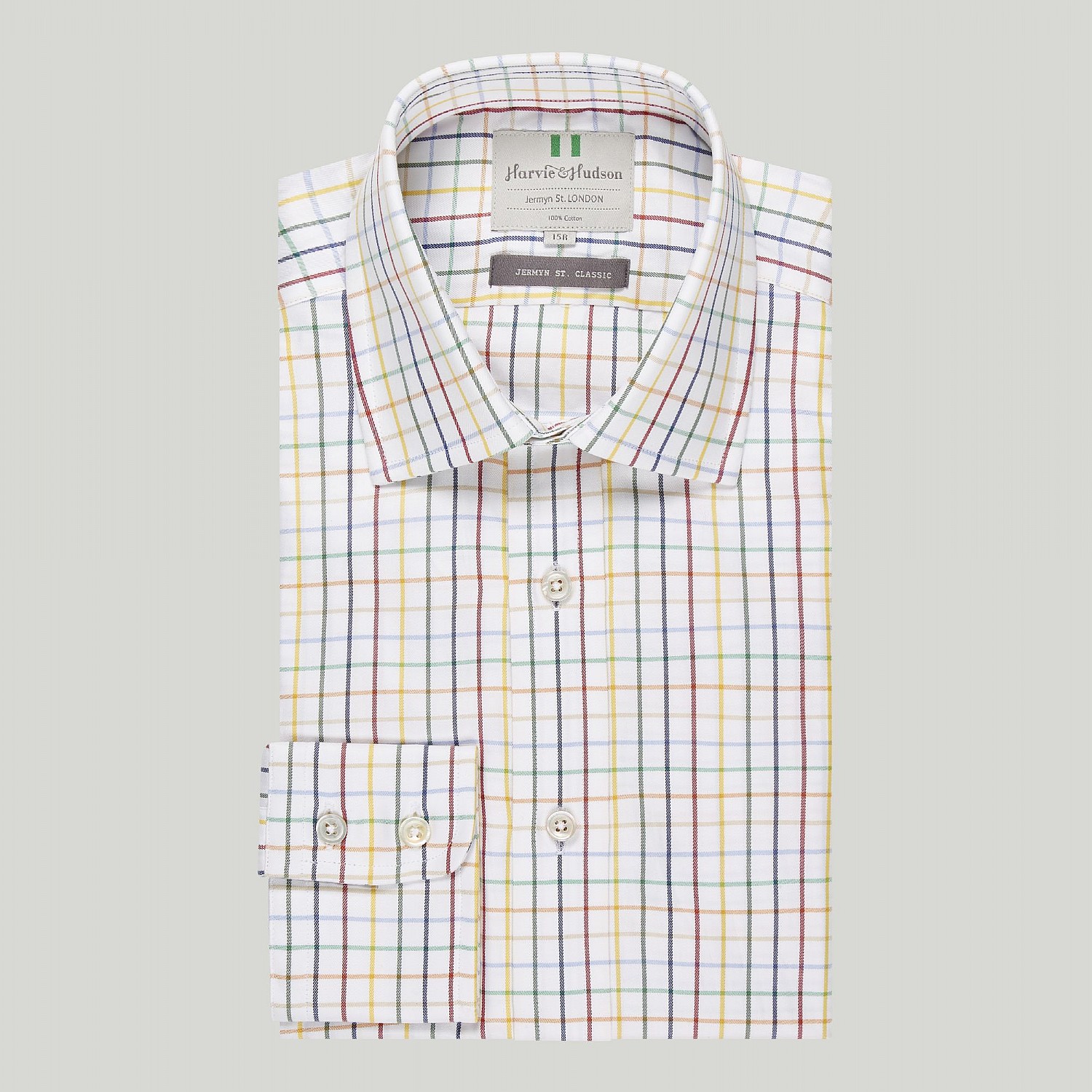 Multi Colour Check Button Cuff Classic Shirt