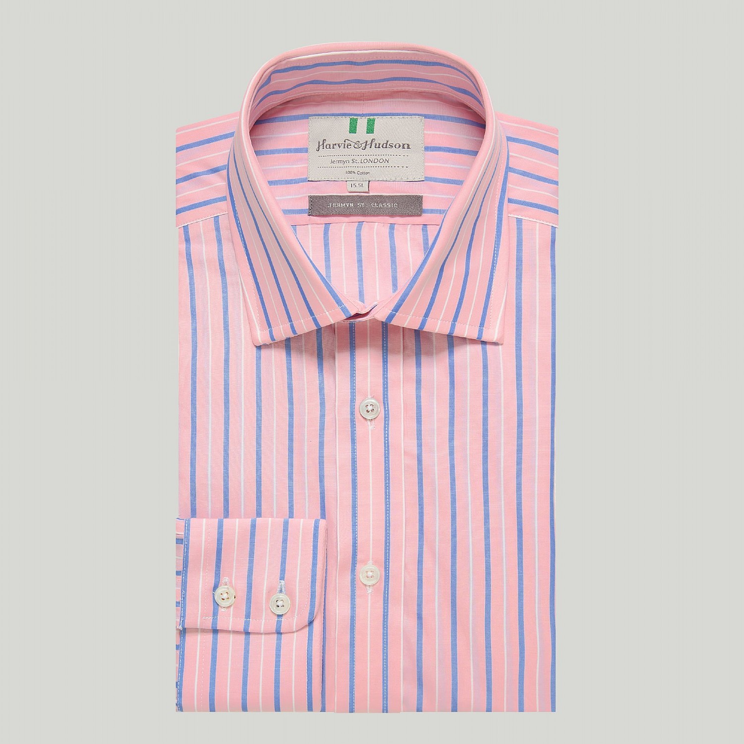 Blue Bold Stripe Button Cuff Classic Shirt