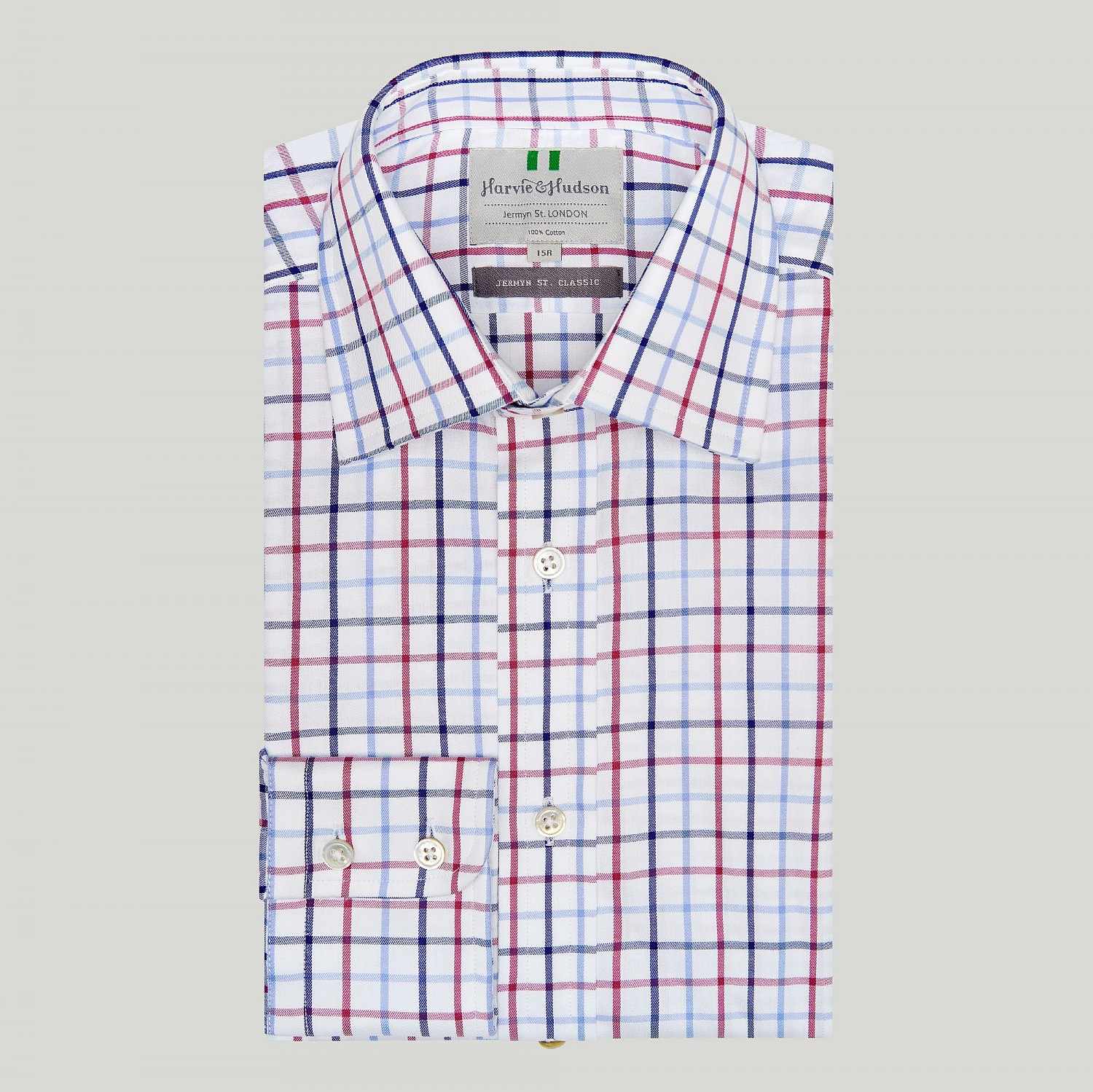 Navy Sky Red Check Bc Classic Fit Shirt