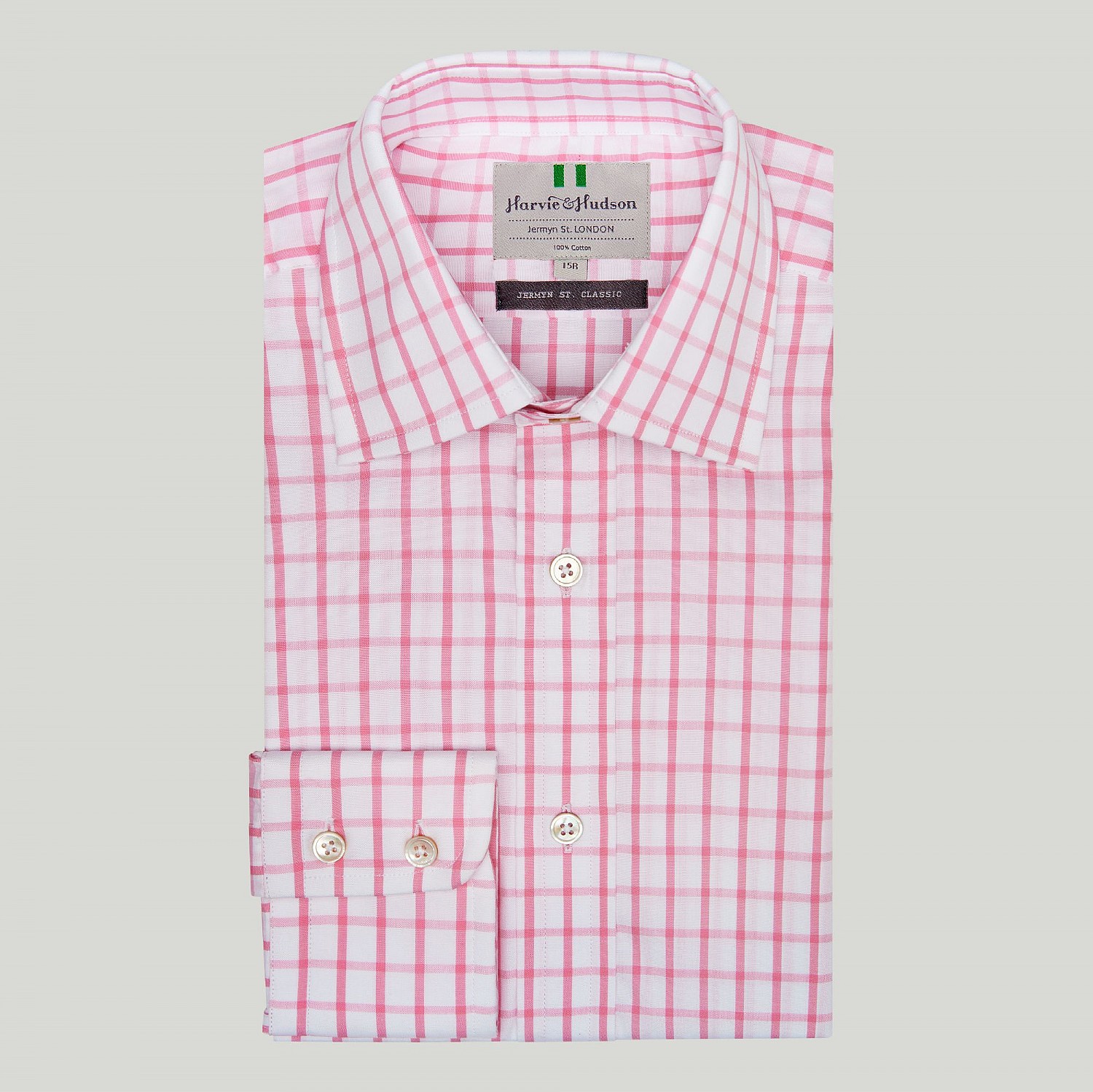 pink check shirt