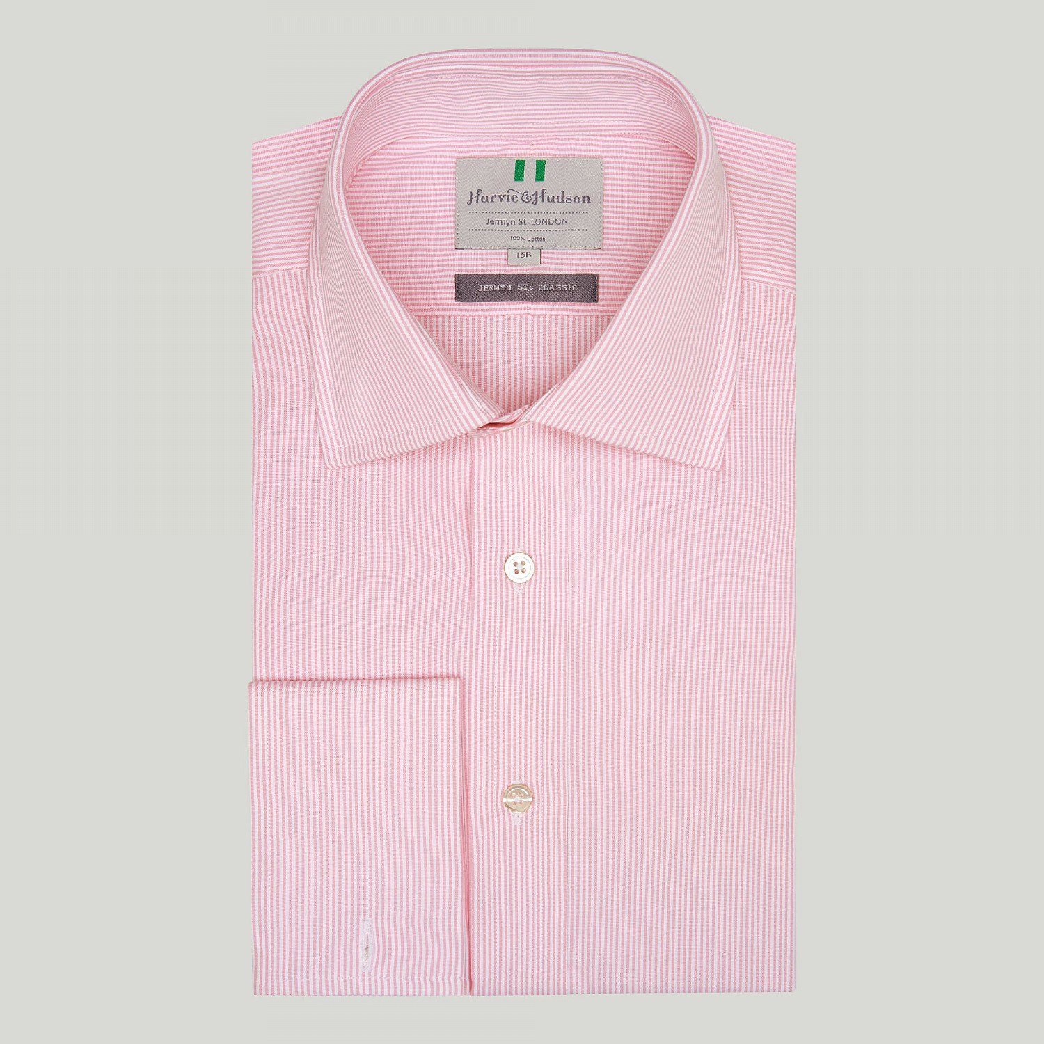 Men s Fine Stripe Double Cuff Classic Fit Shirt In Pink