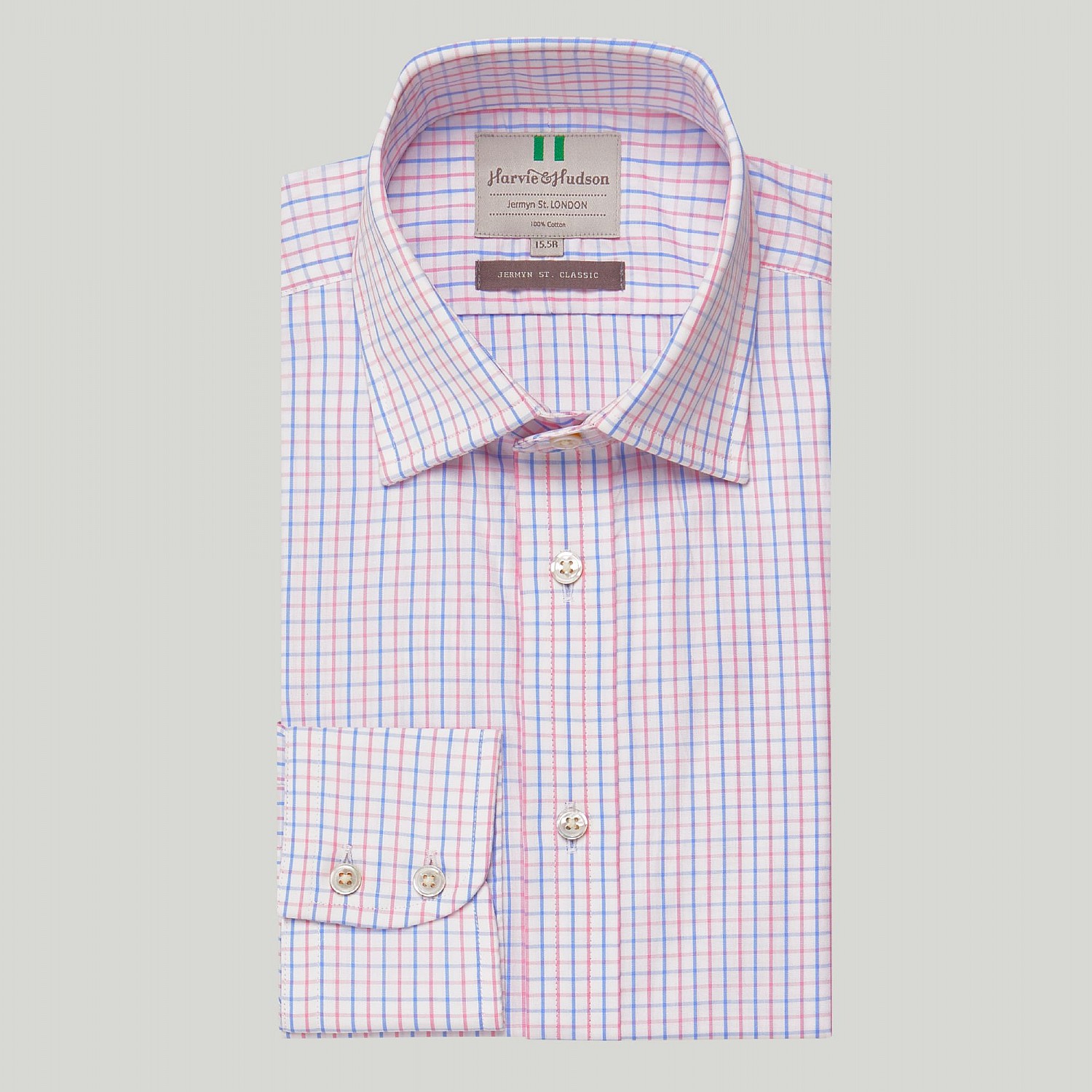 Men's Blue and Pink Check BC Classic Fit Shirt