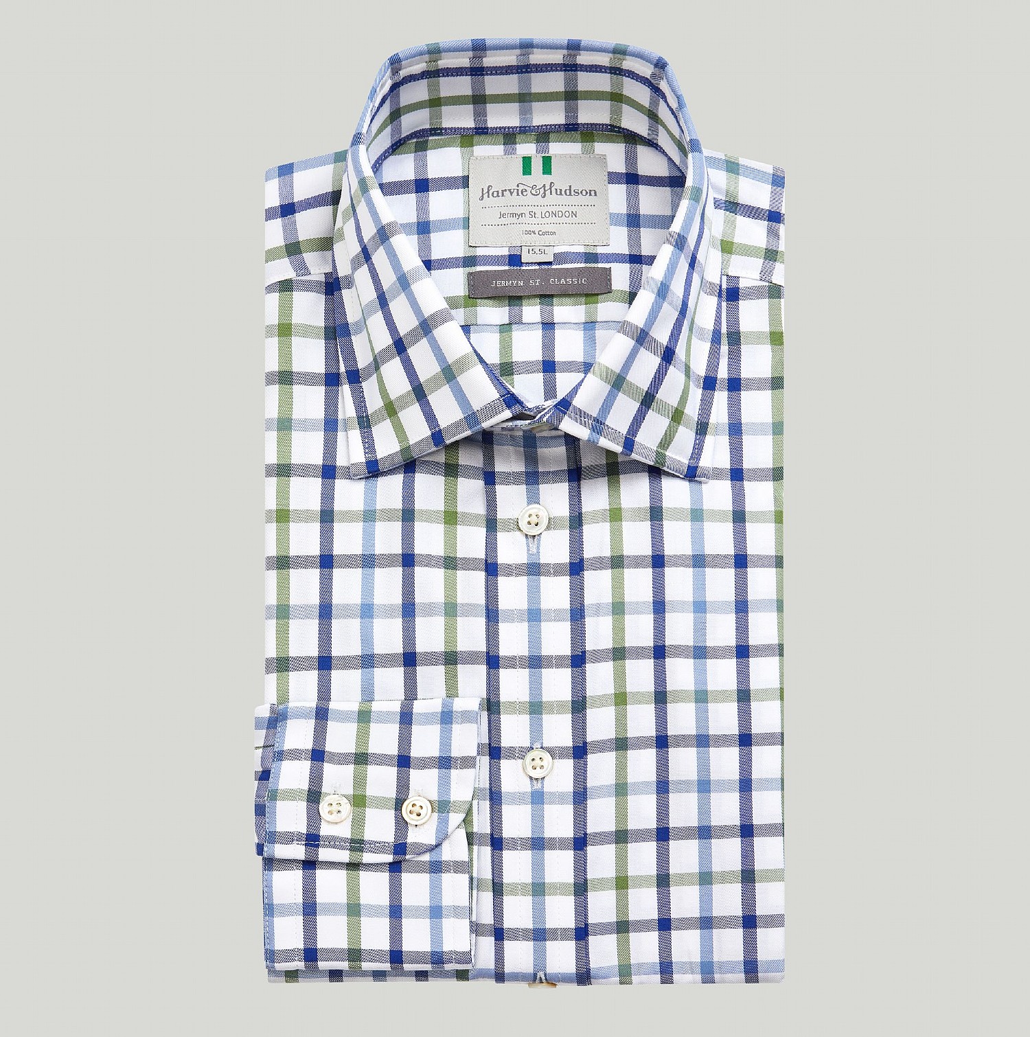 Blue and green check shirt
