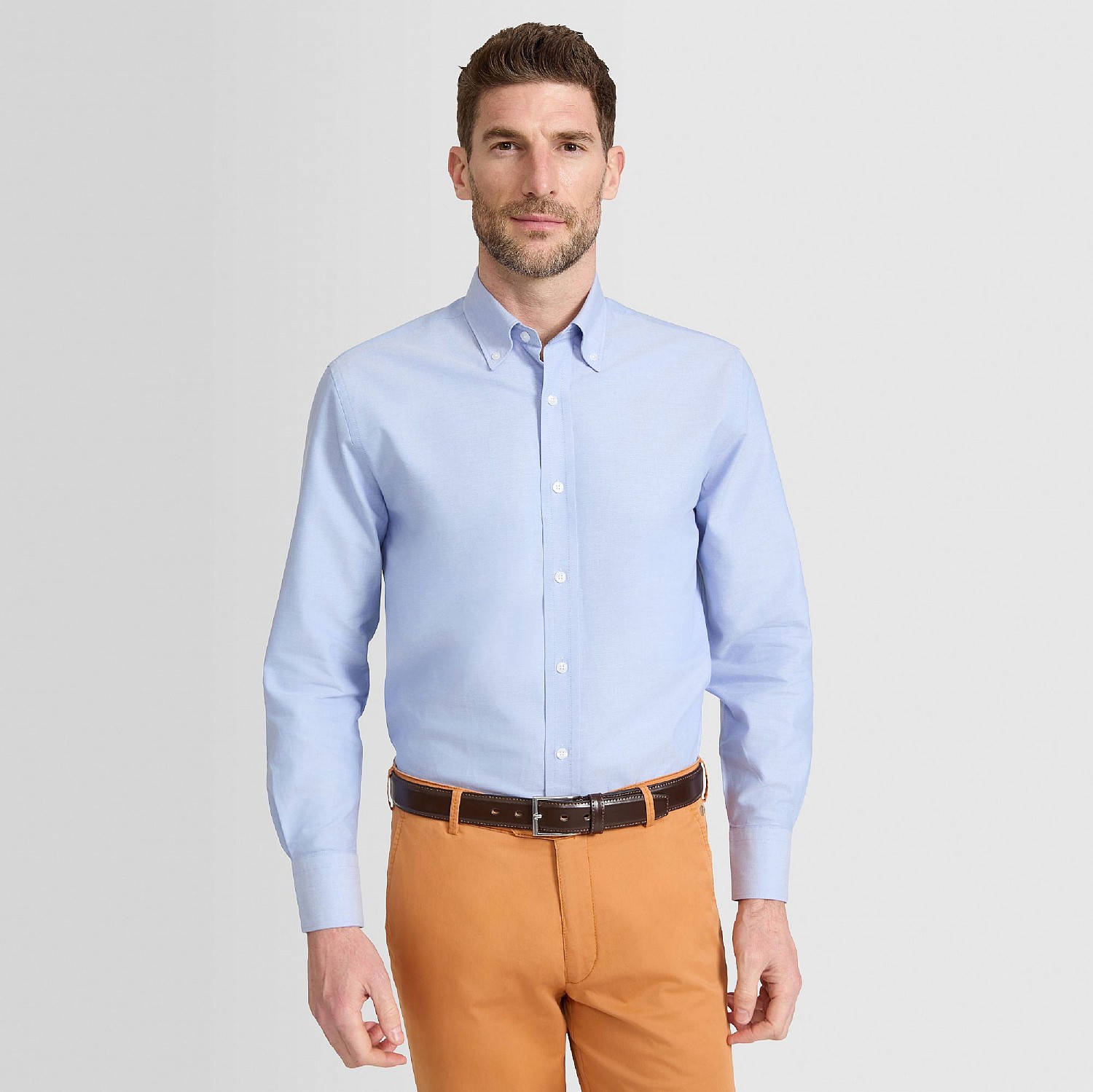 Men's Blue Button Down Cotton Oxford Shirt