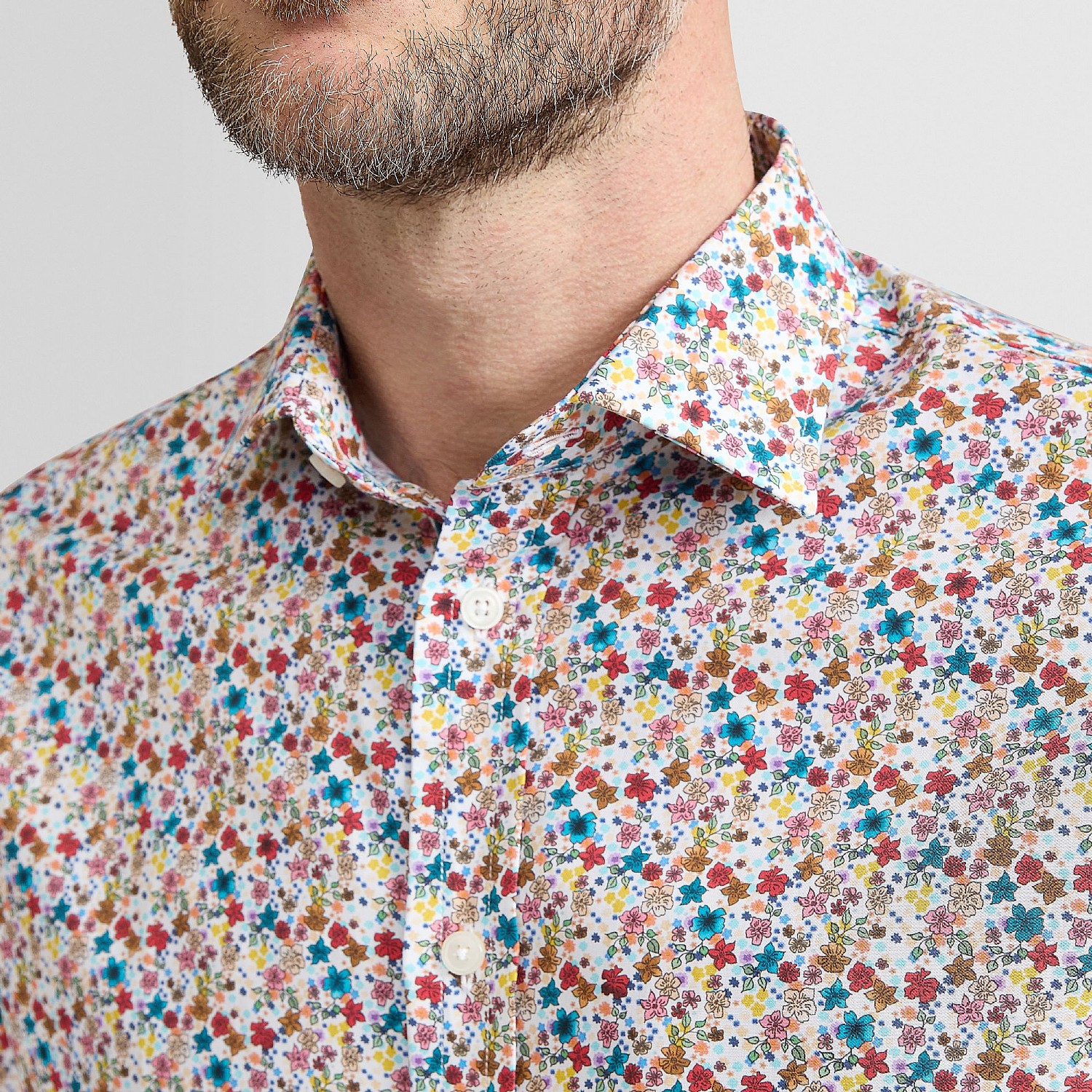 Multicolour petals cotton casual shirt