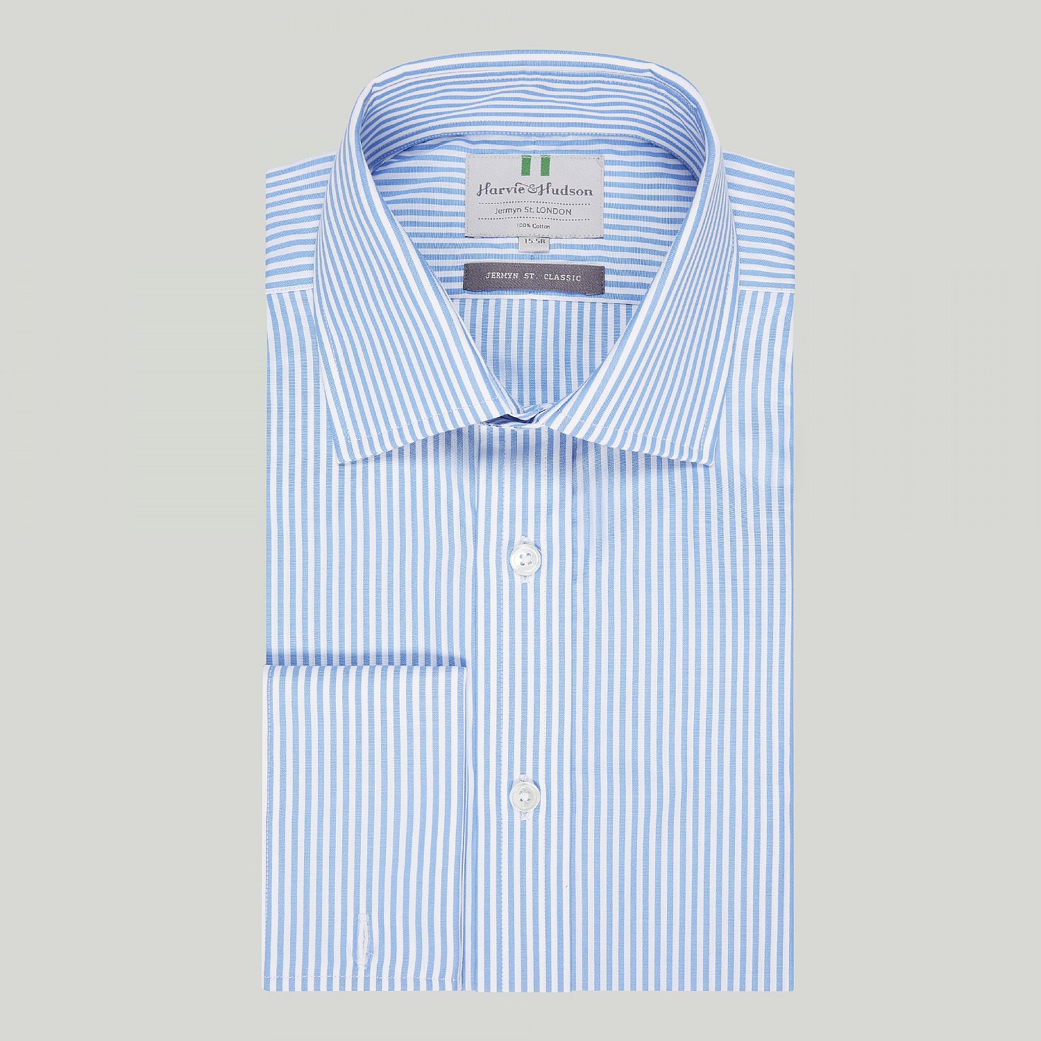 black model in blue dress Alfa Blue Bengal Stripe Shirt – Oxford Cotton – Hamercop main image 1
