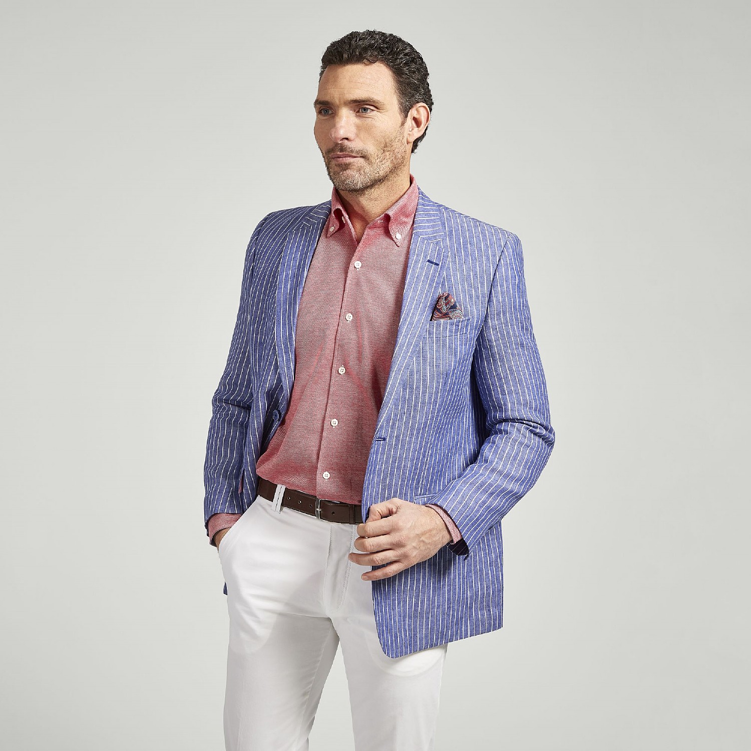 Blue and white striped jacket Clearance