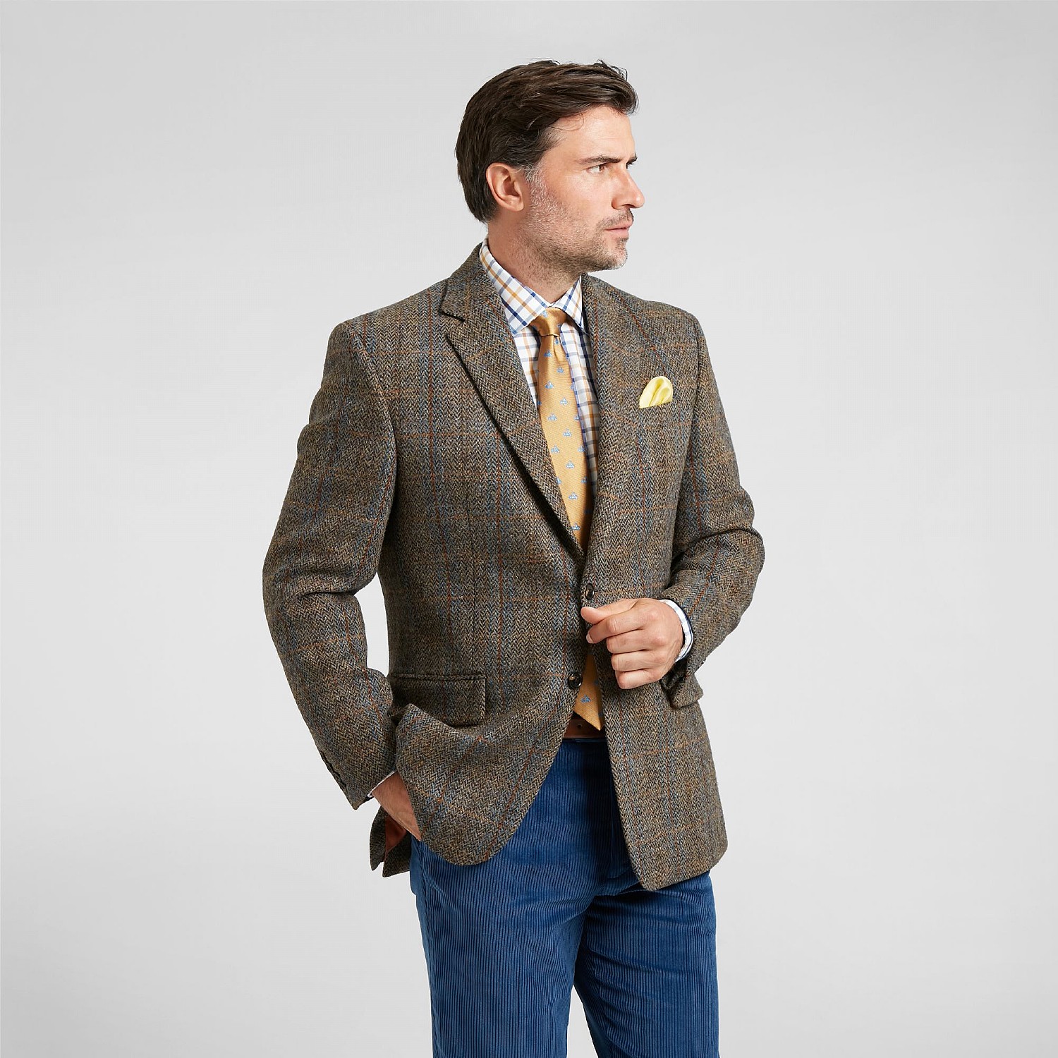 blue harris tweed jacket