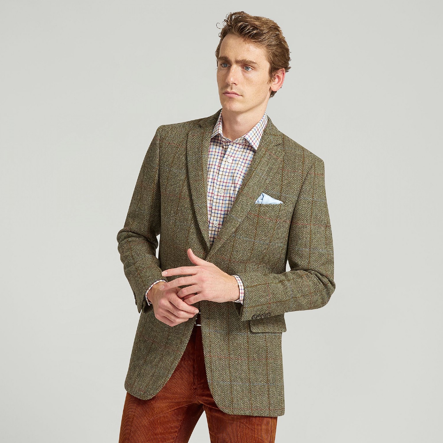 Men's Green Harris Tweed Check Jacket