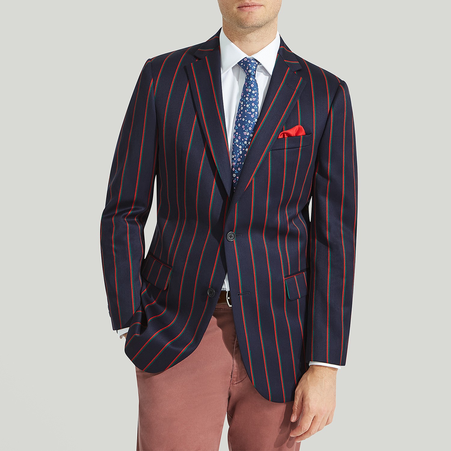 Navy Multi Stripe Boating Jacket