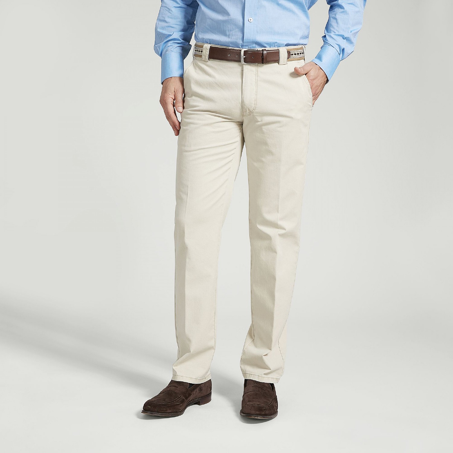 Stone Cotton Classic Trouser - Harvie 