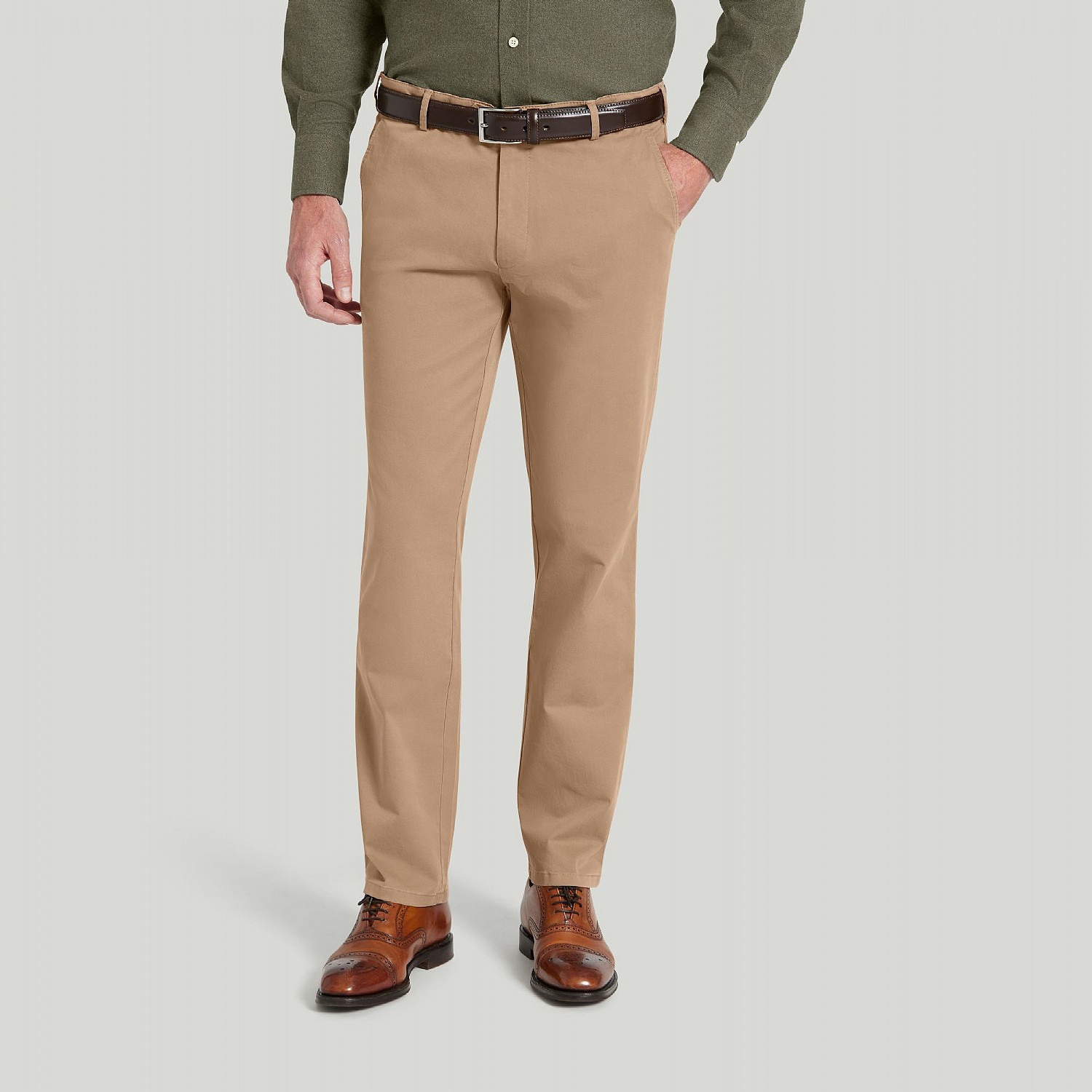 Sand Meyer soft cotton chino trousers
