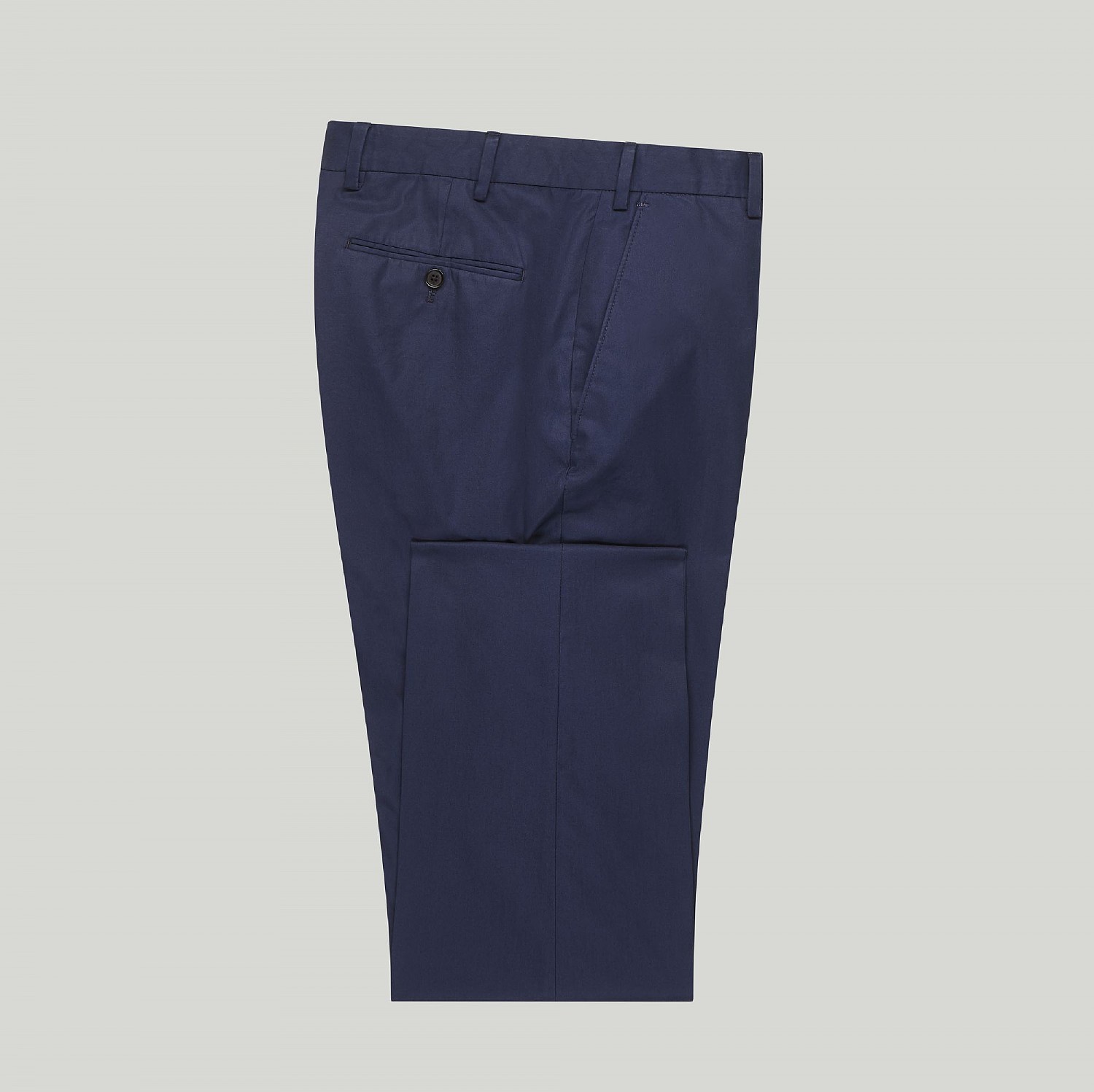 Navy Casual Cotton Unfinished Trouser
