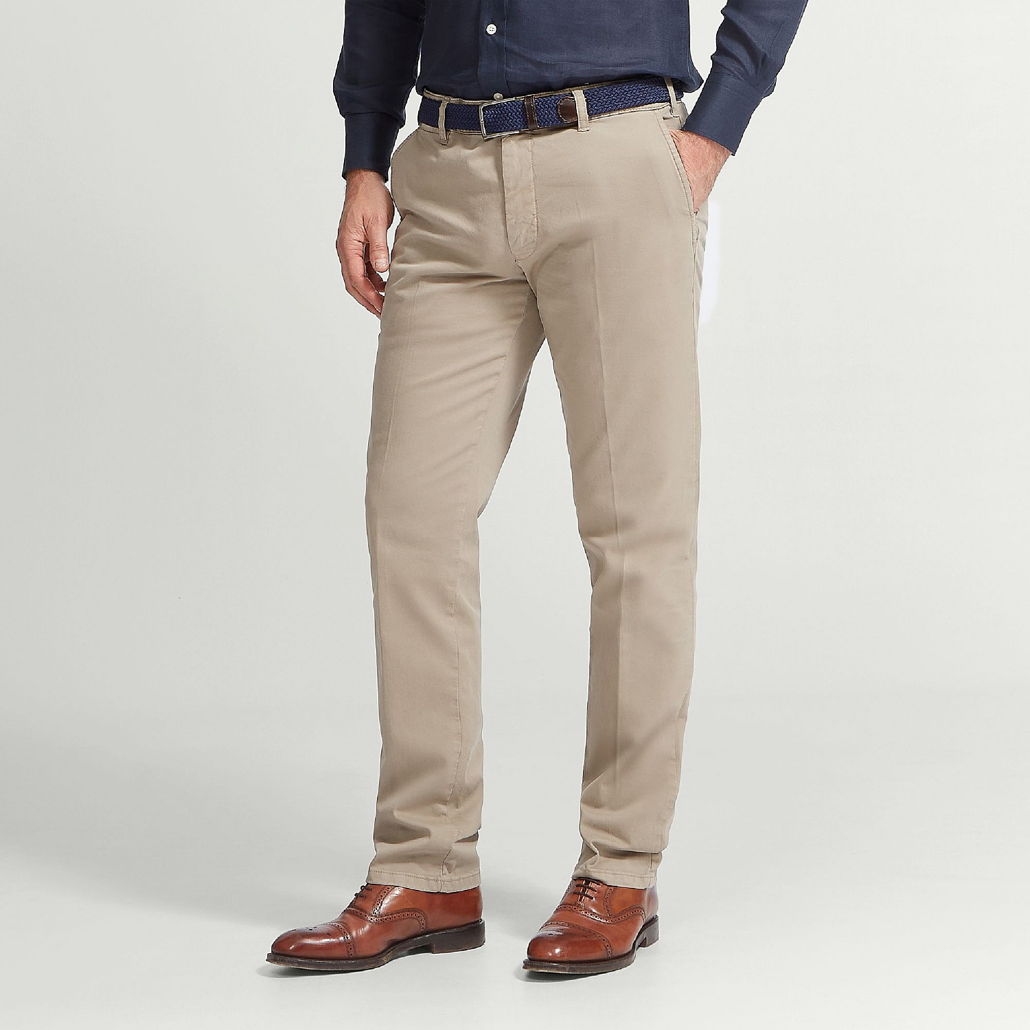 Tailored cotton deals trousers