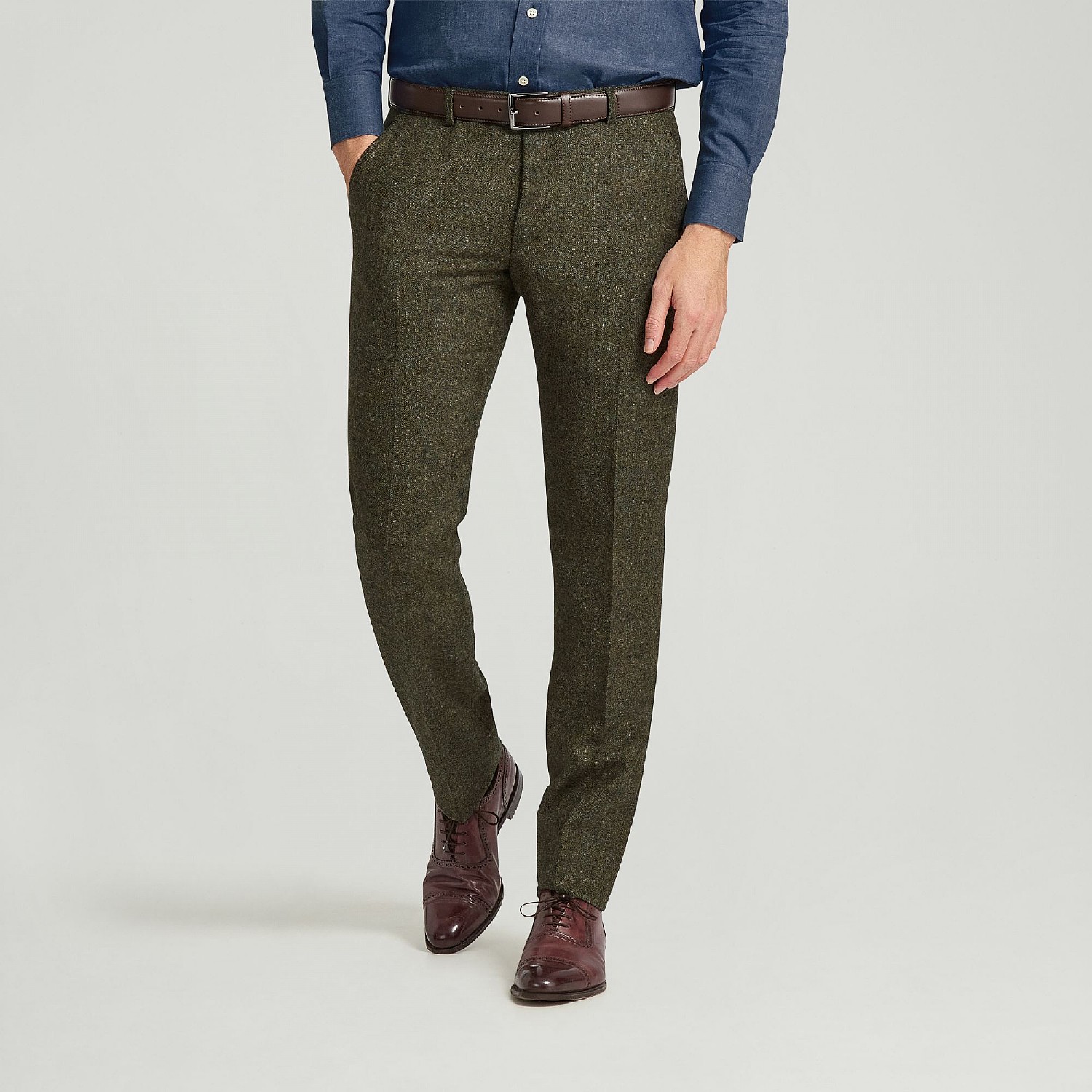 Green Donegal Tweed Pants