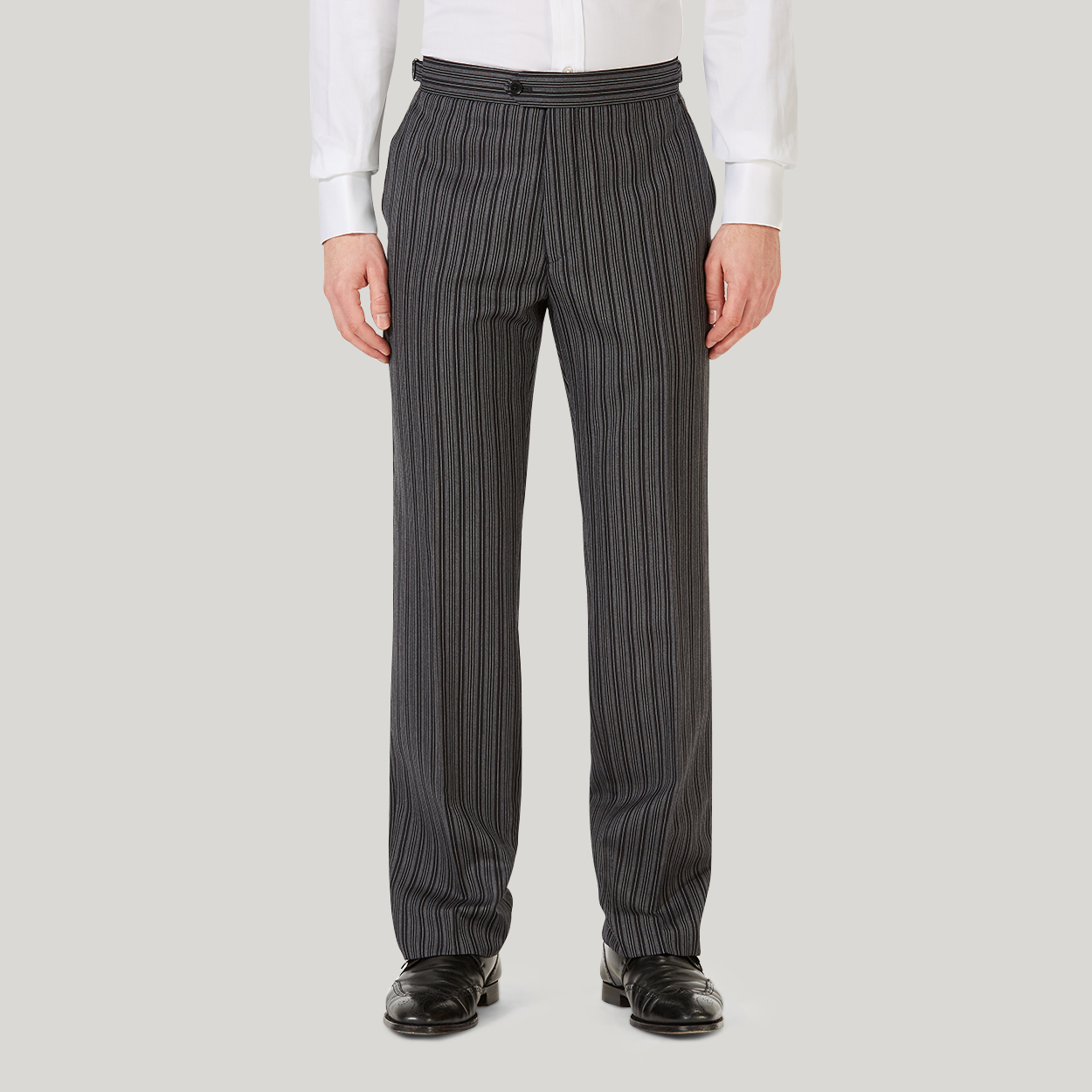 black pinstripe trousers men