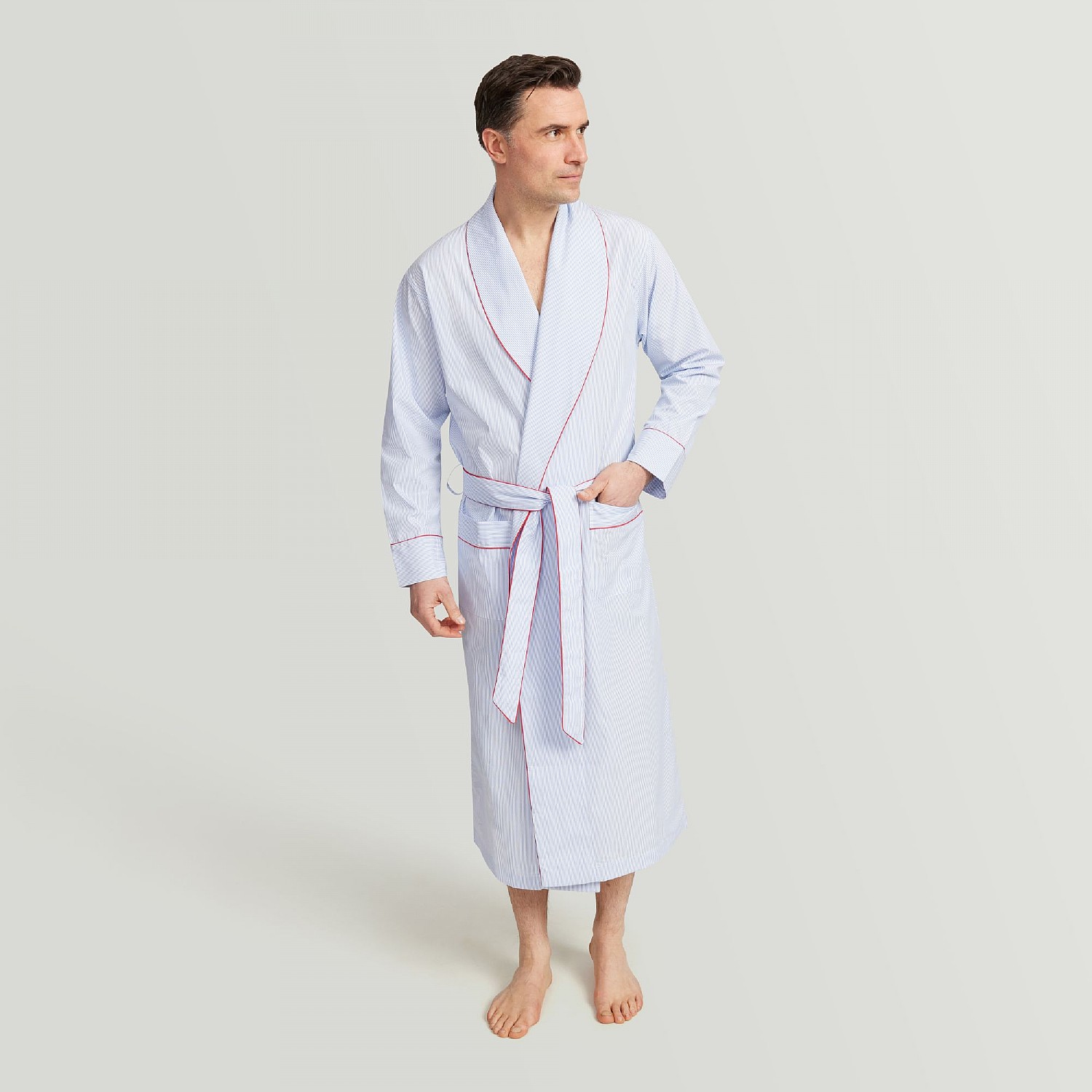 Blue Bengal Stripe Cotton Gown