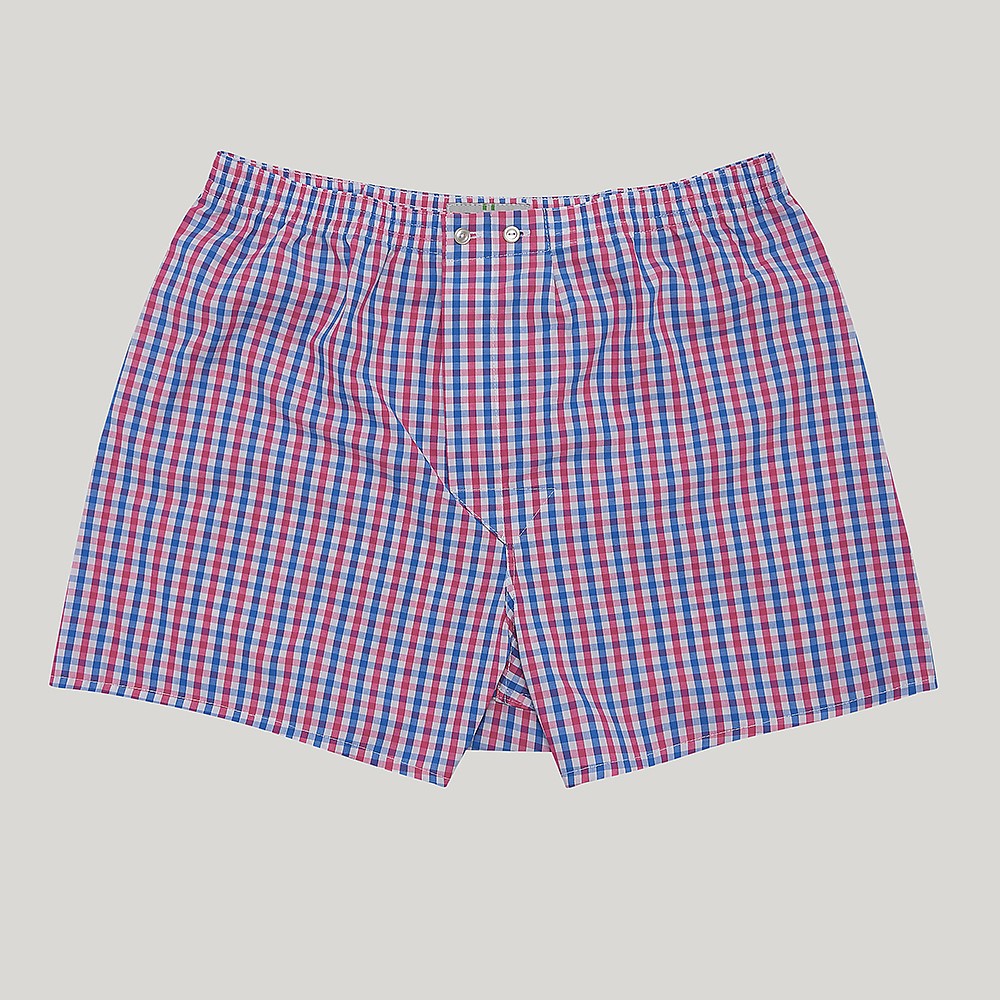 Red And Blue Gingham Check Boxer Shorts