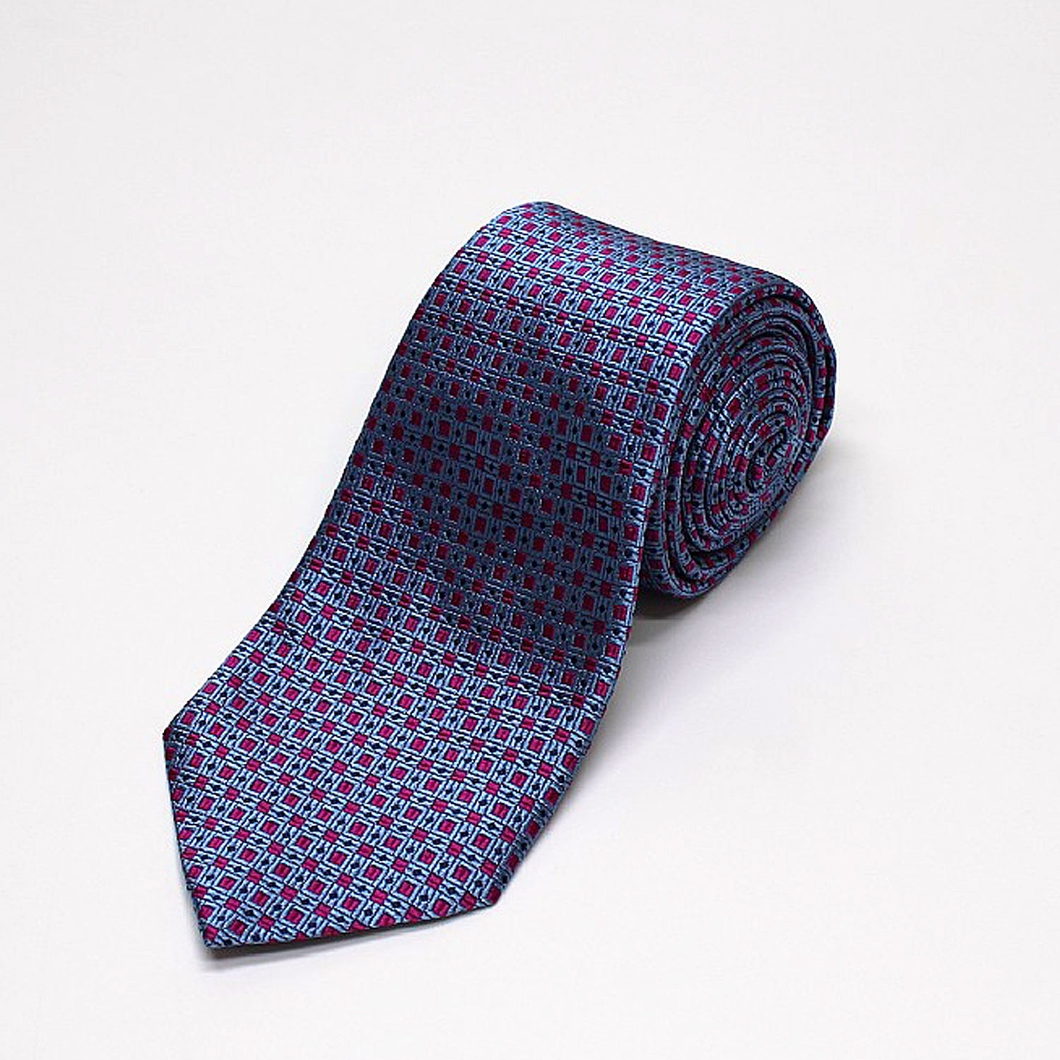 BLUE DIAMONDS WOVEN SILK TIE