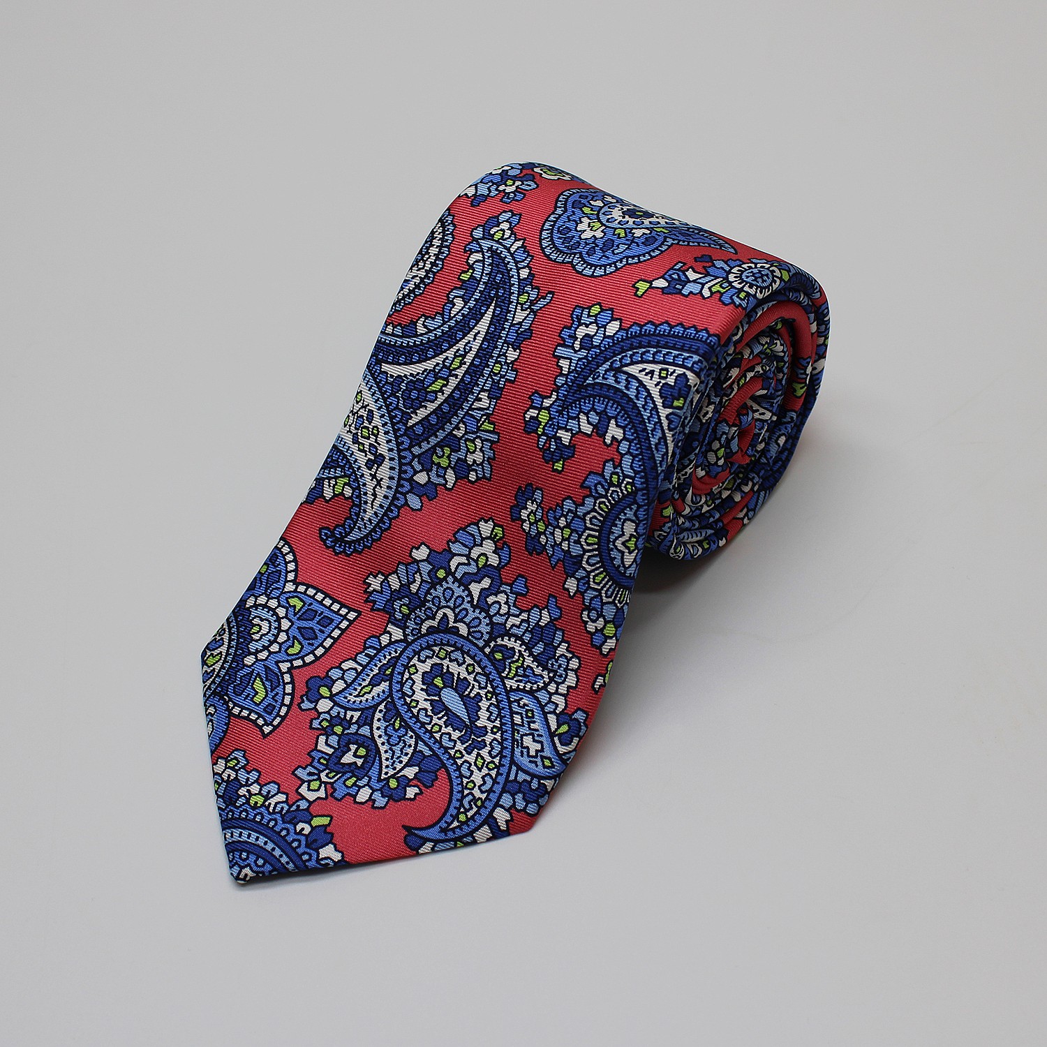 Pink Bright Paisley Printed Silk Tie