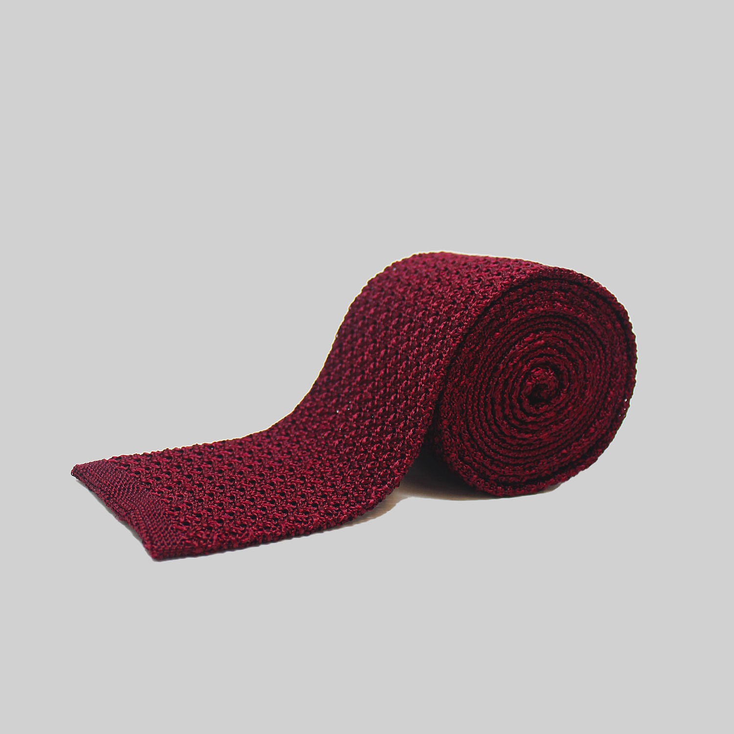 Burgundy Knitted Silk Tie