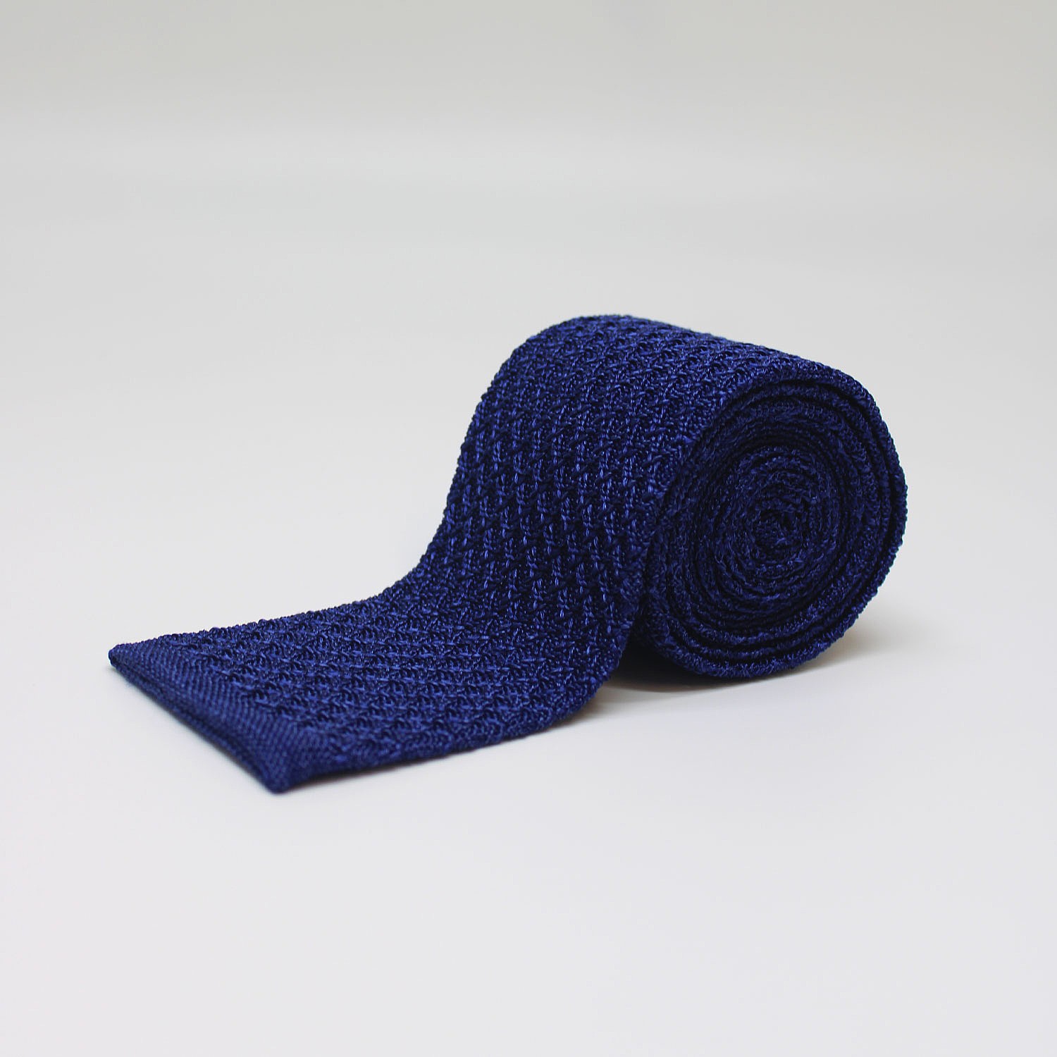 Navy Knitted Silk Tie
