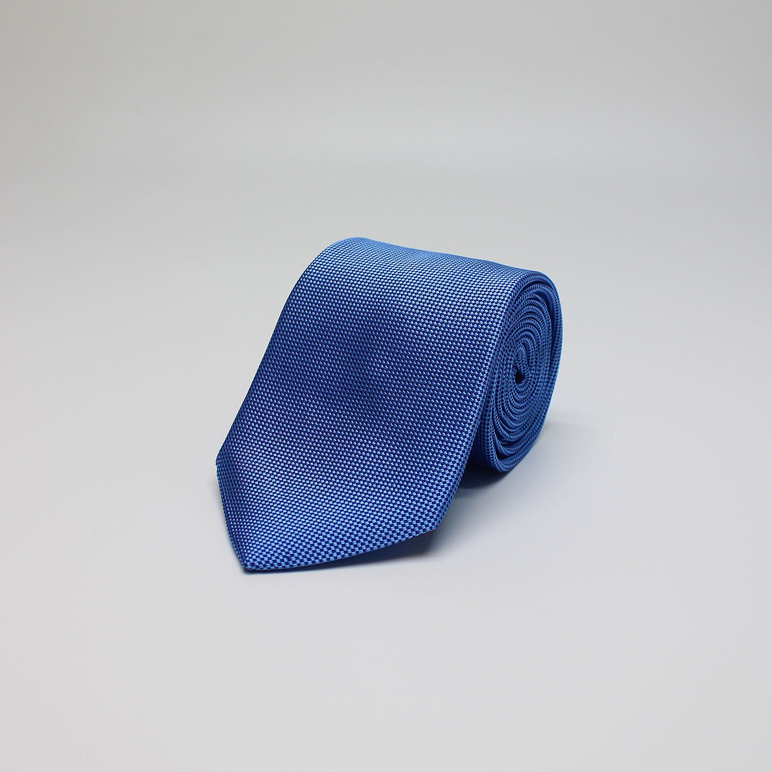 Blue Semi Plain Woven Silk Tie