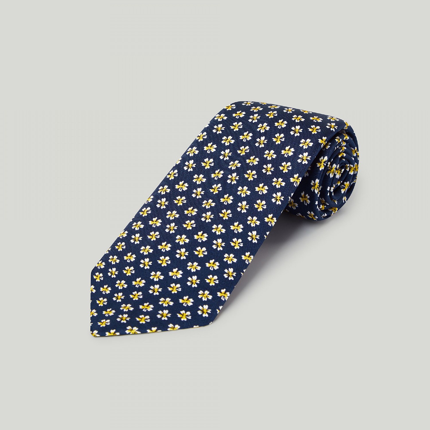 Navy silk tie for business travel