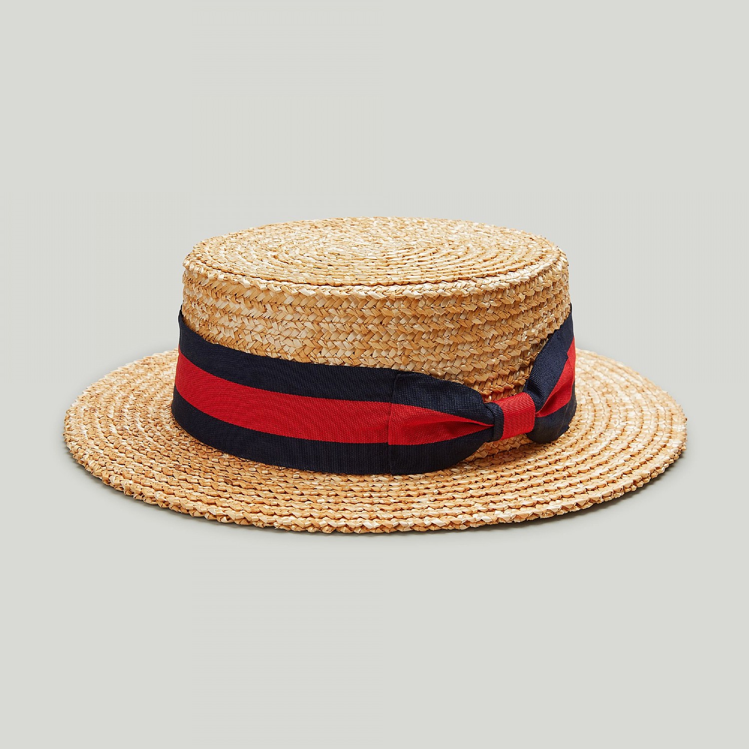 Straw Boater with Striped Band