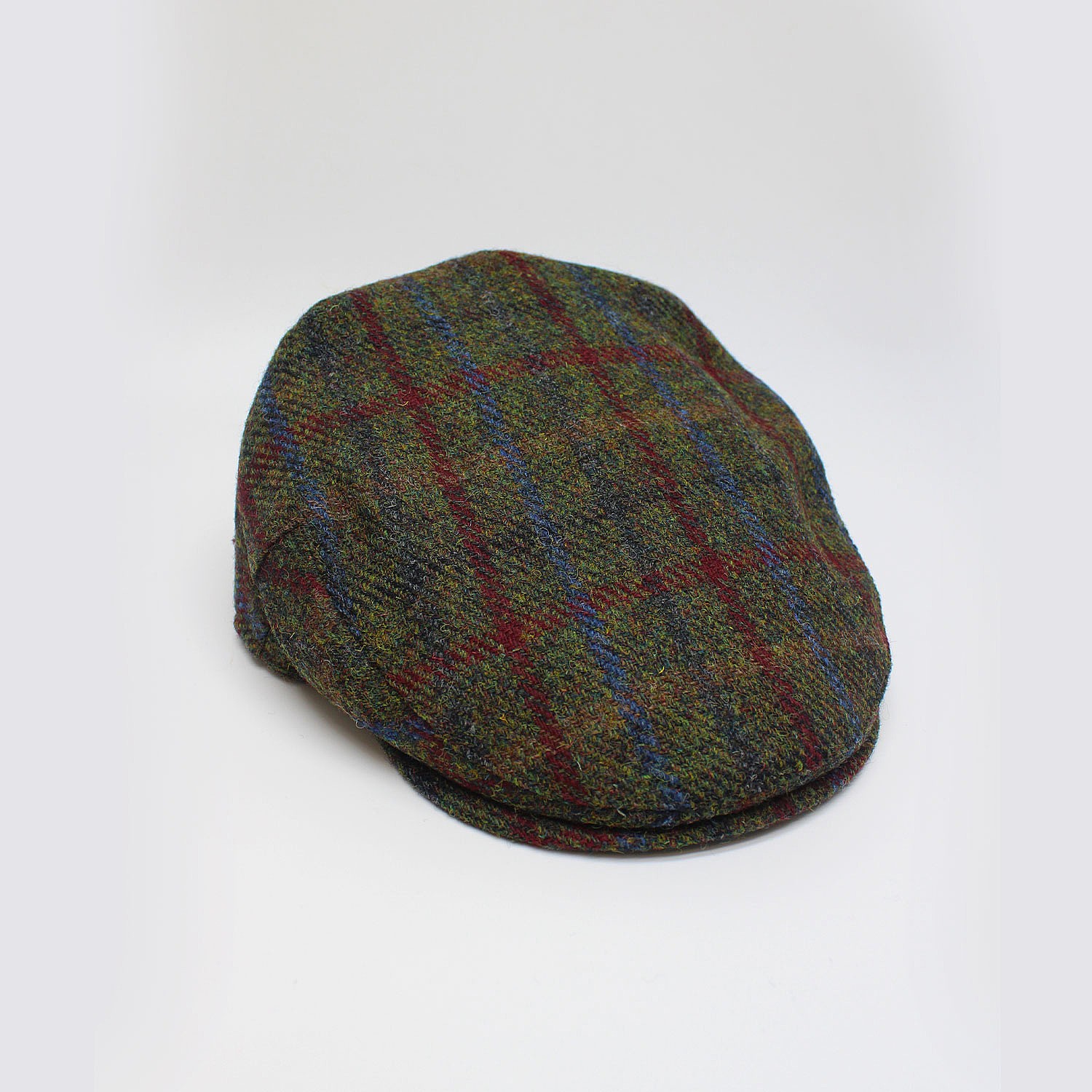 Dark Green Harris Tweed Check Driver Cap