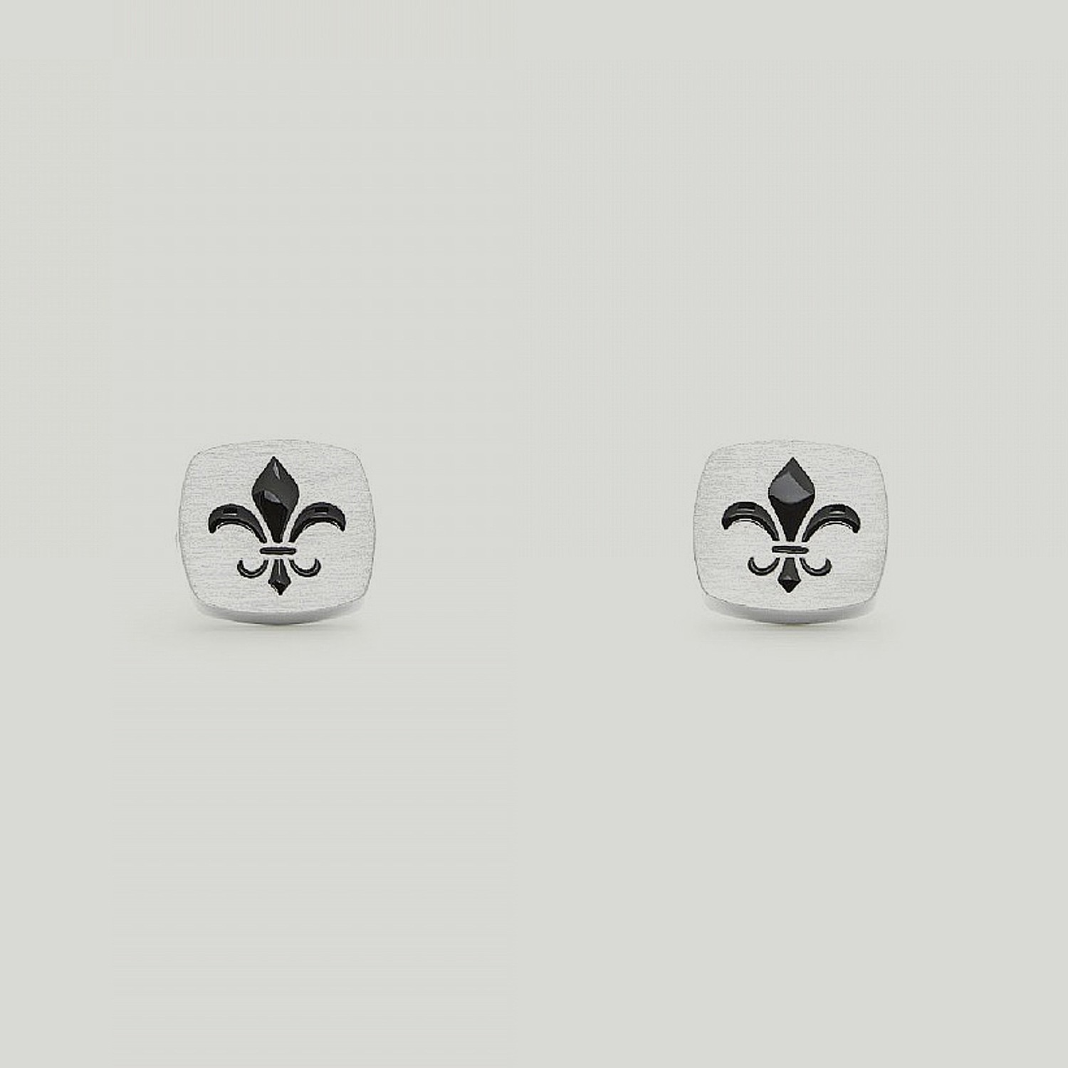 Men's Silver Fleur De Lis Square Link