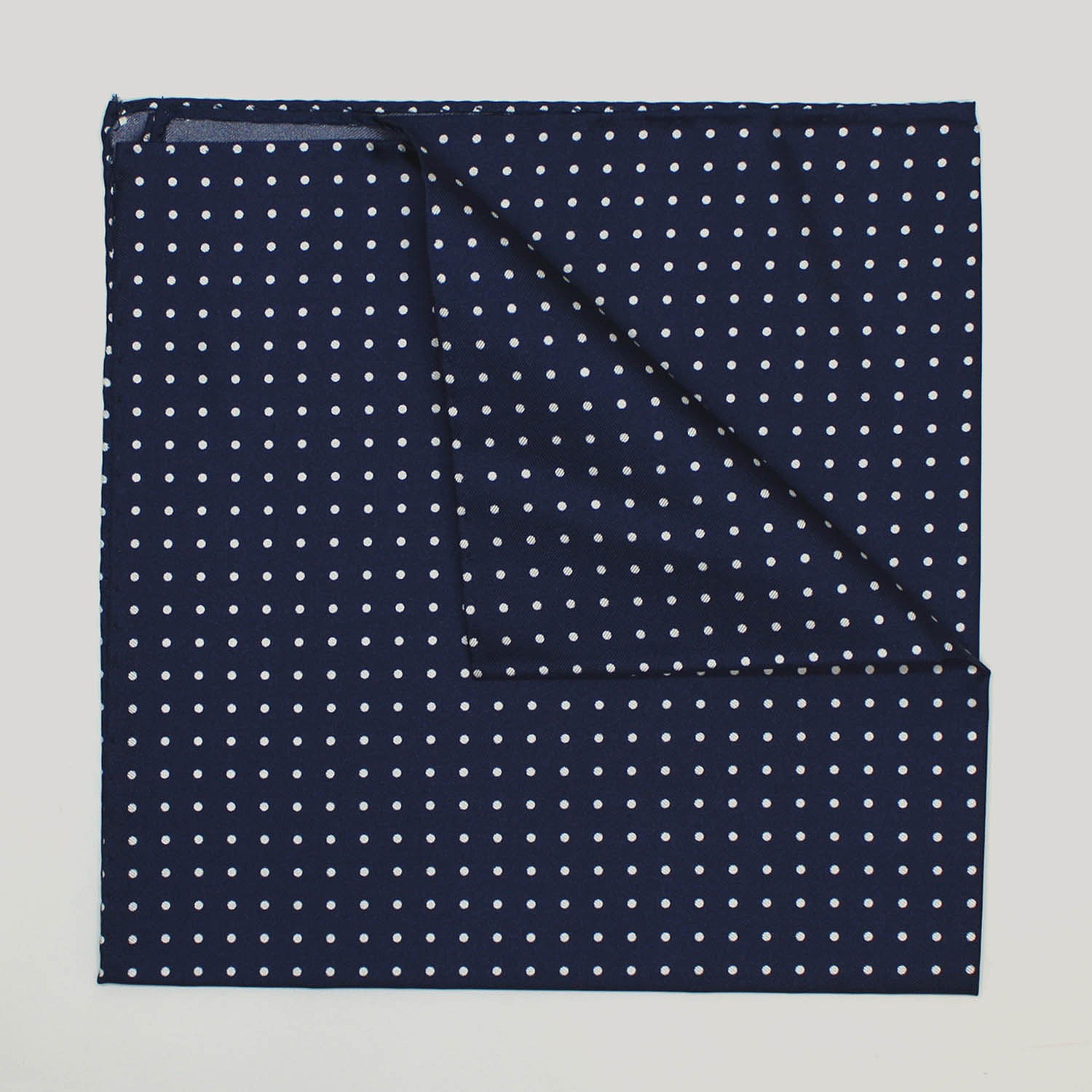 Navy And White Spot Printed Silk Hank