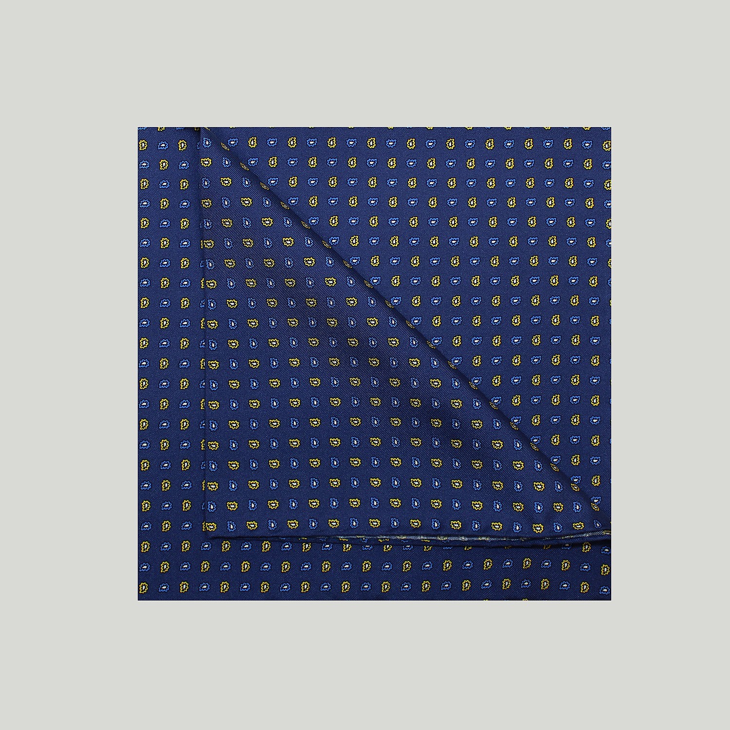 Dark Blue Teardrop Printed Silk Hank