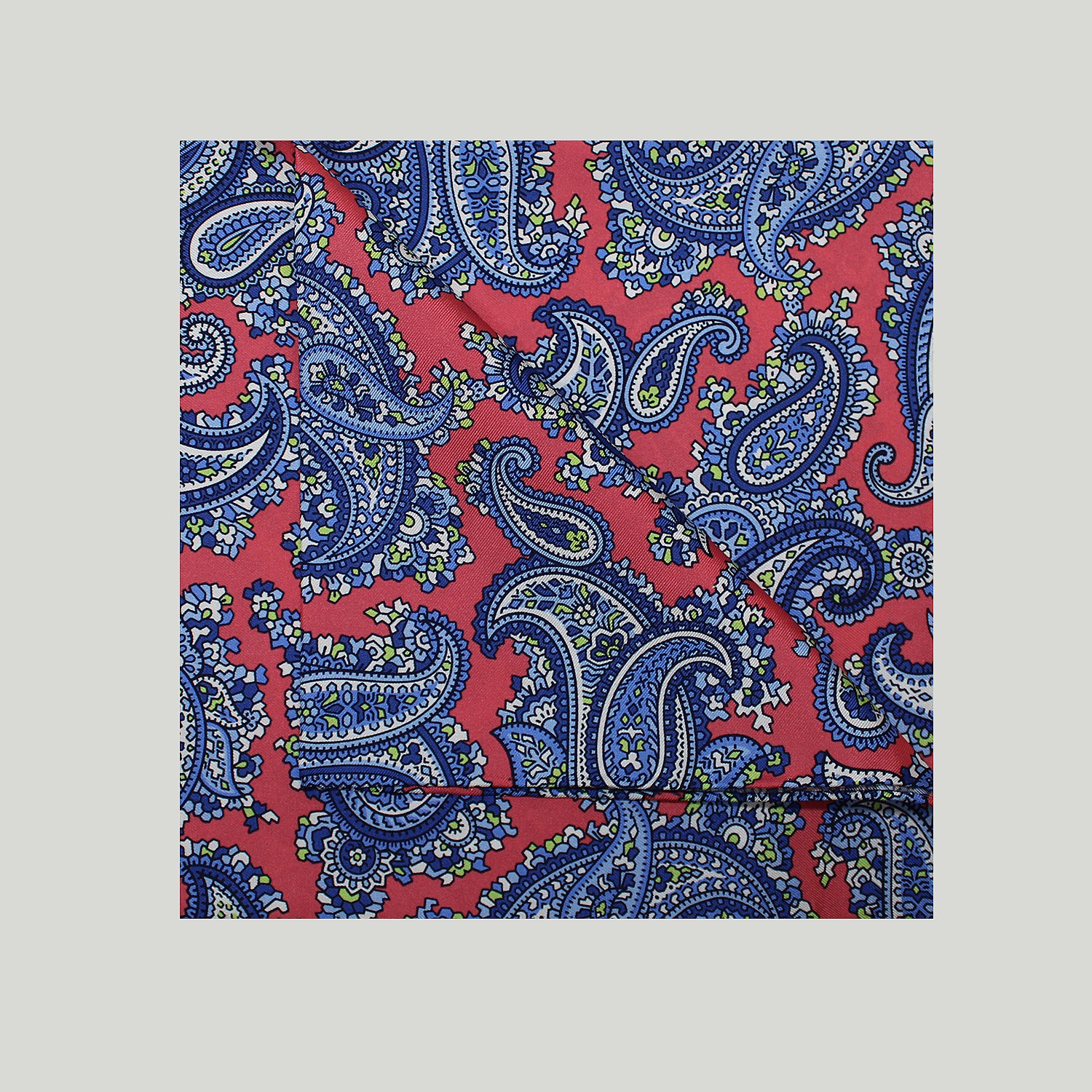 Red Paisley Printed Silk Hank
