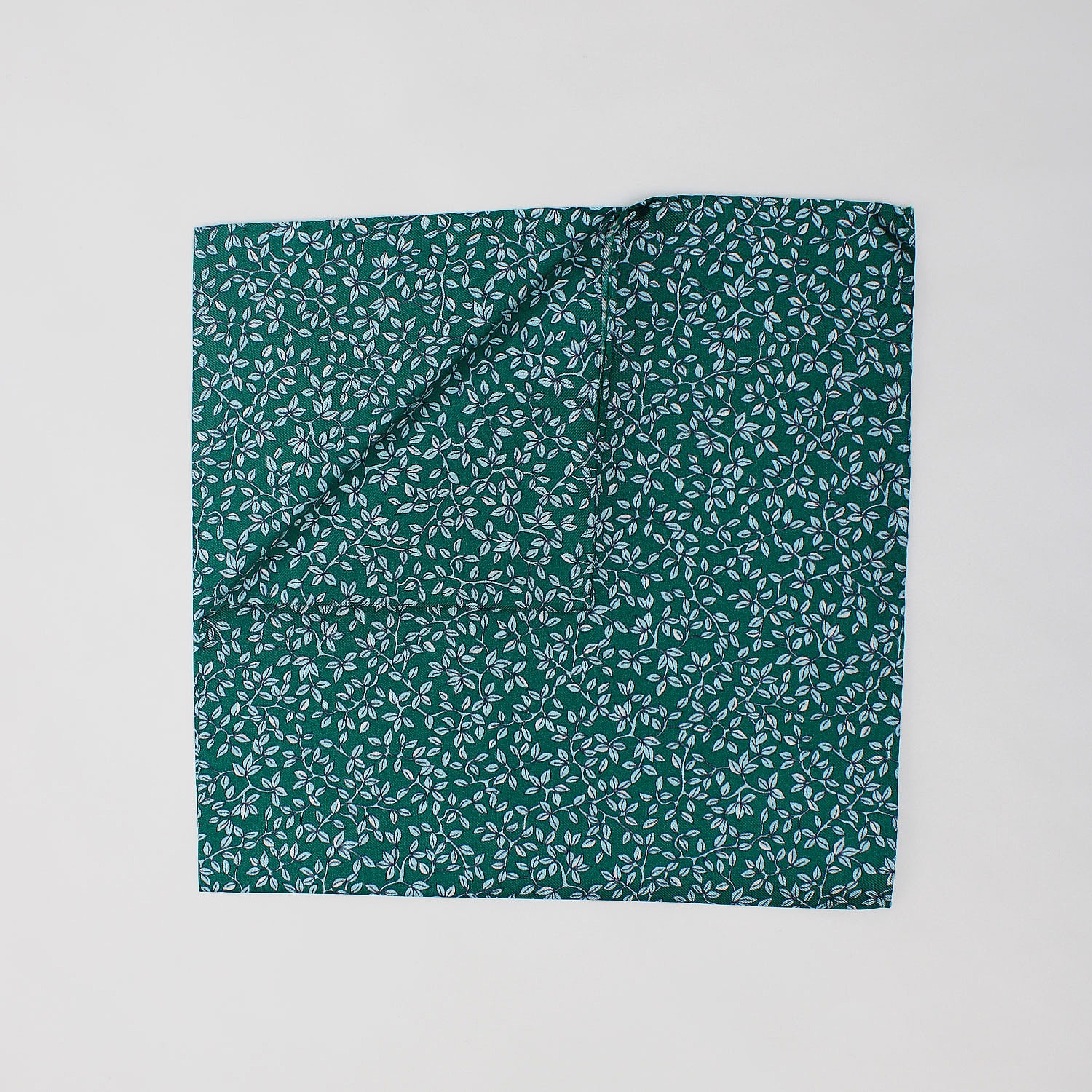 Green And Sky Vines Printed Silk Hank