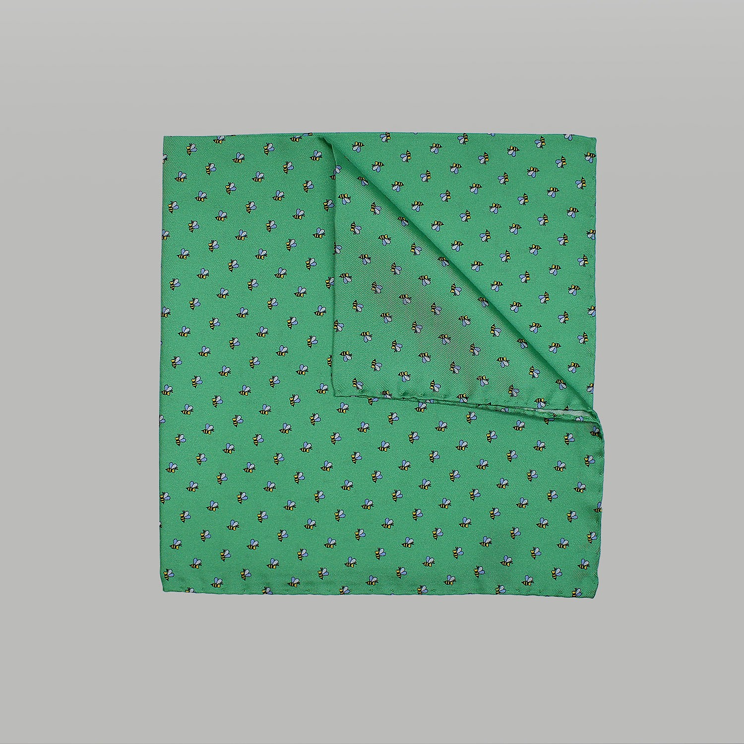 Green Bees Printed Silk Hank