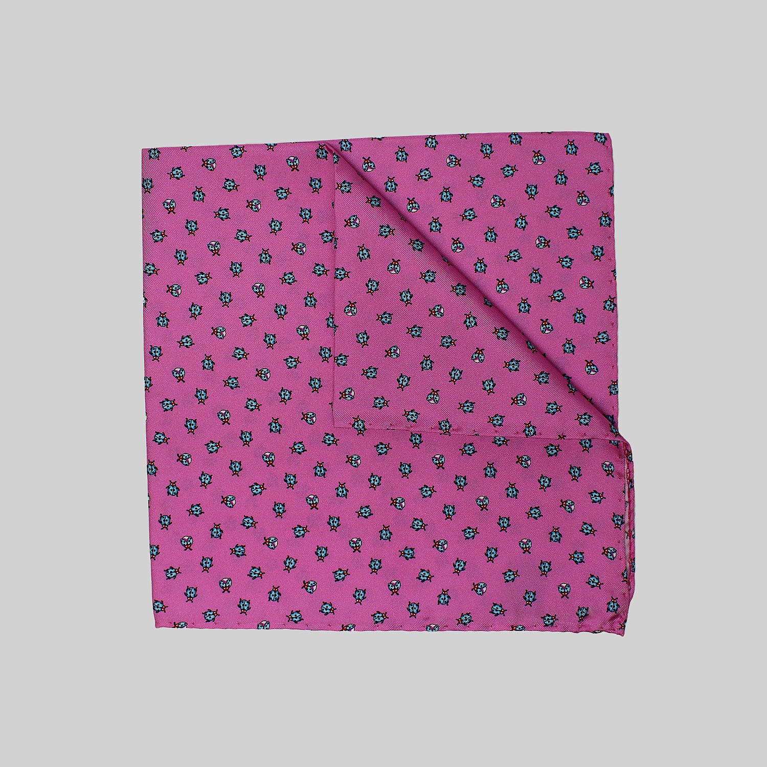 Pink Ladybirds Printed Silk Hank