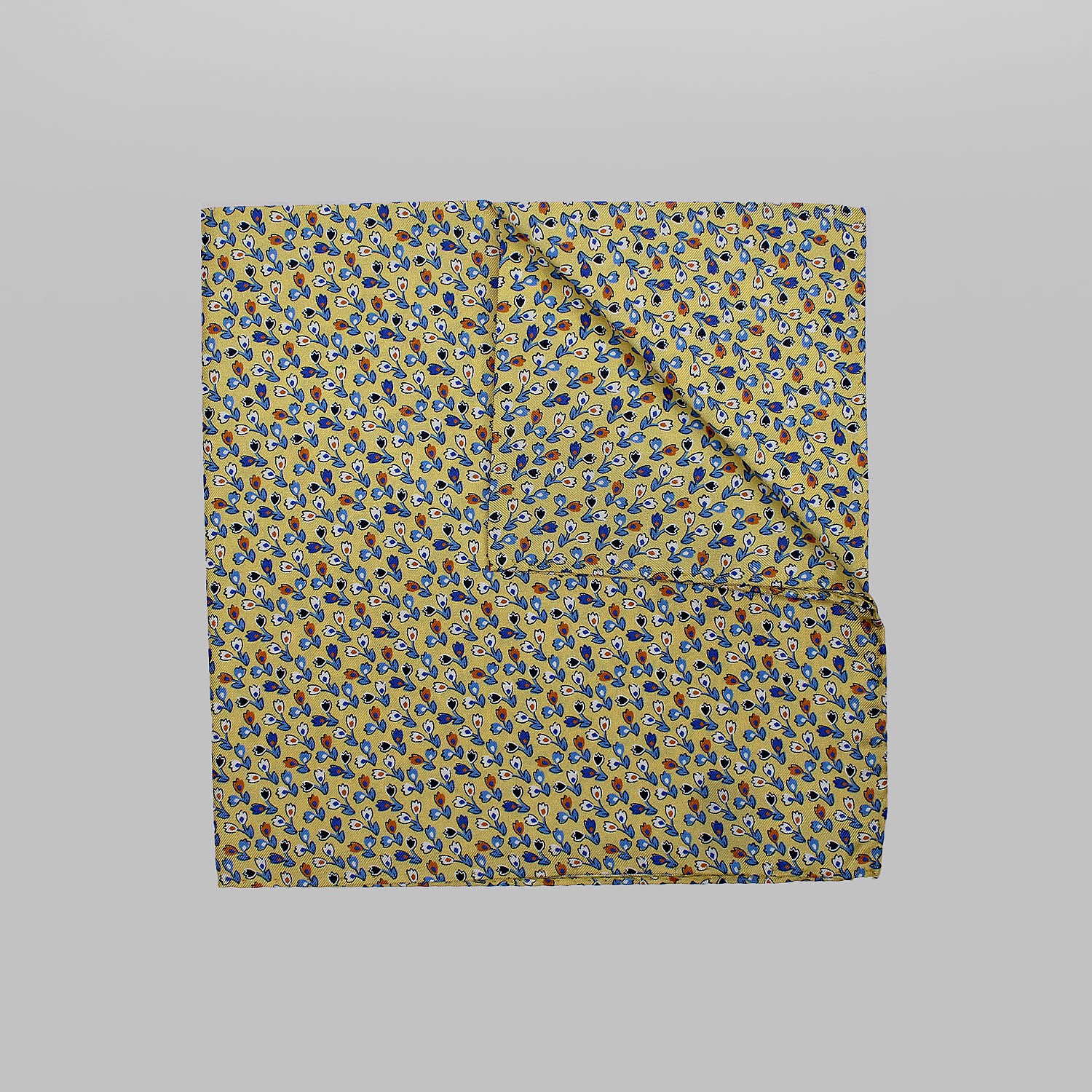 Cream Twin Floral Printed Silk Hank
