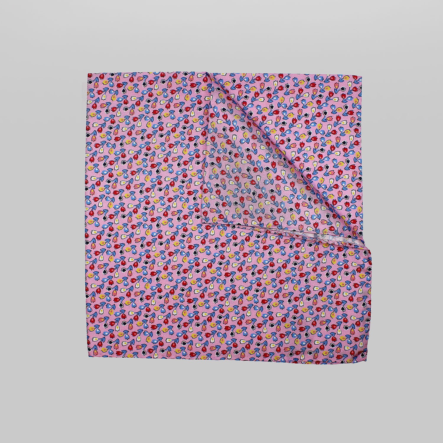 Pink Twin Floral Printed Silk Hank