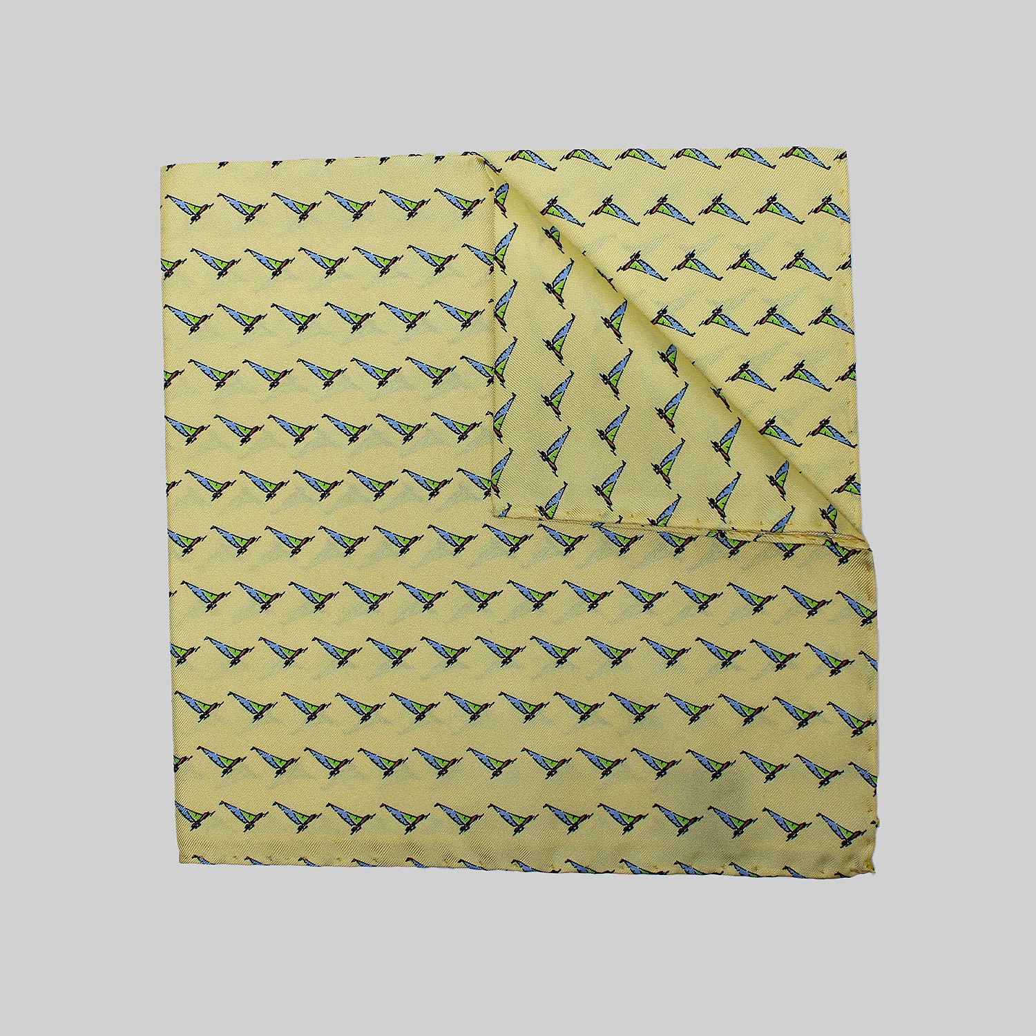 Yellow Sailing Boats Printed Silk Hank